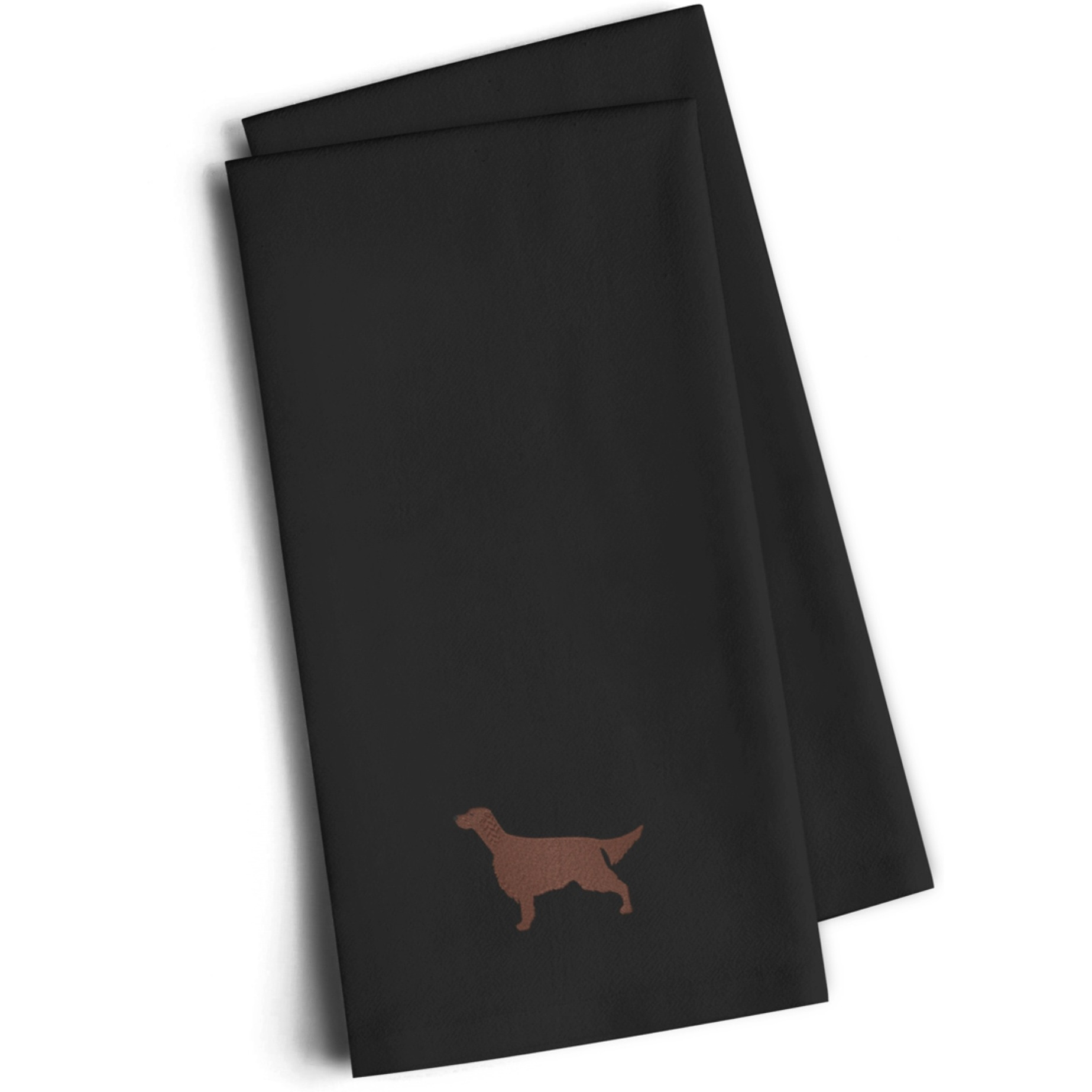 &quotCaroline's Treasures BB3393BKTWE Irish Setter Black Embroidered Kitchen Towel (Set of 2), 28"" H x 19"" W, Multicolor"