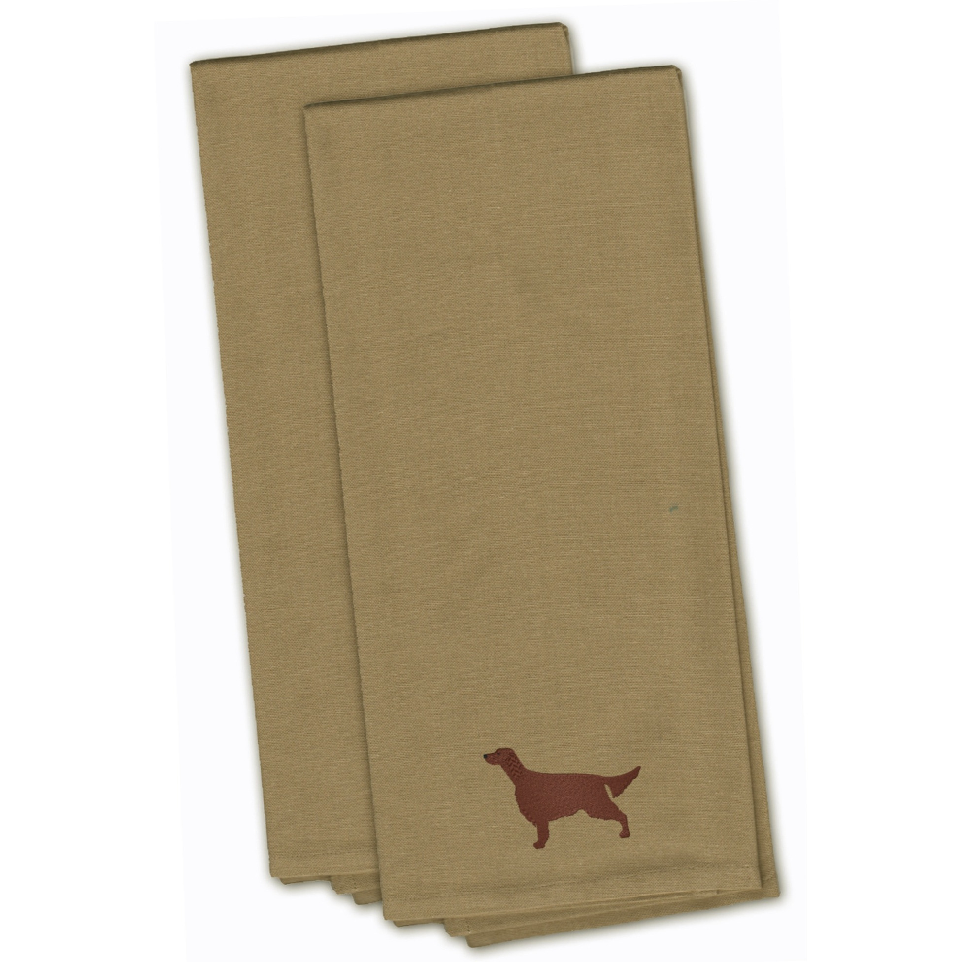 &quotCaroline's Treasures BB3393TNTWE Irish Setter Tan Embroidered Kitchen Towel (Set of 2), 28"" x 19"", Multicolor"