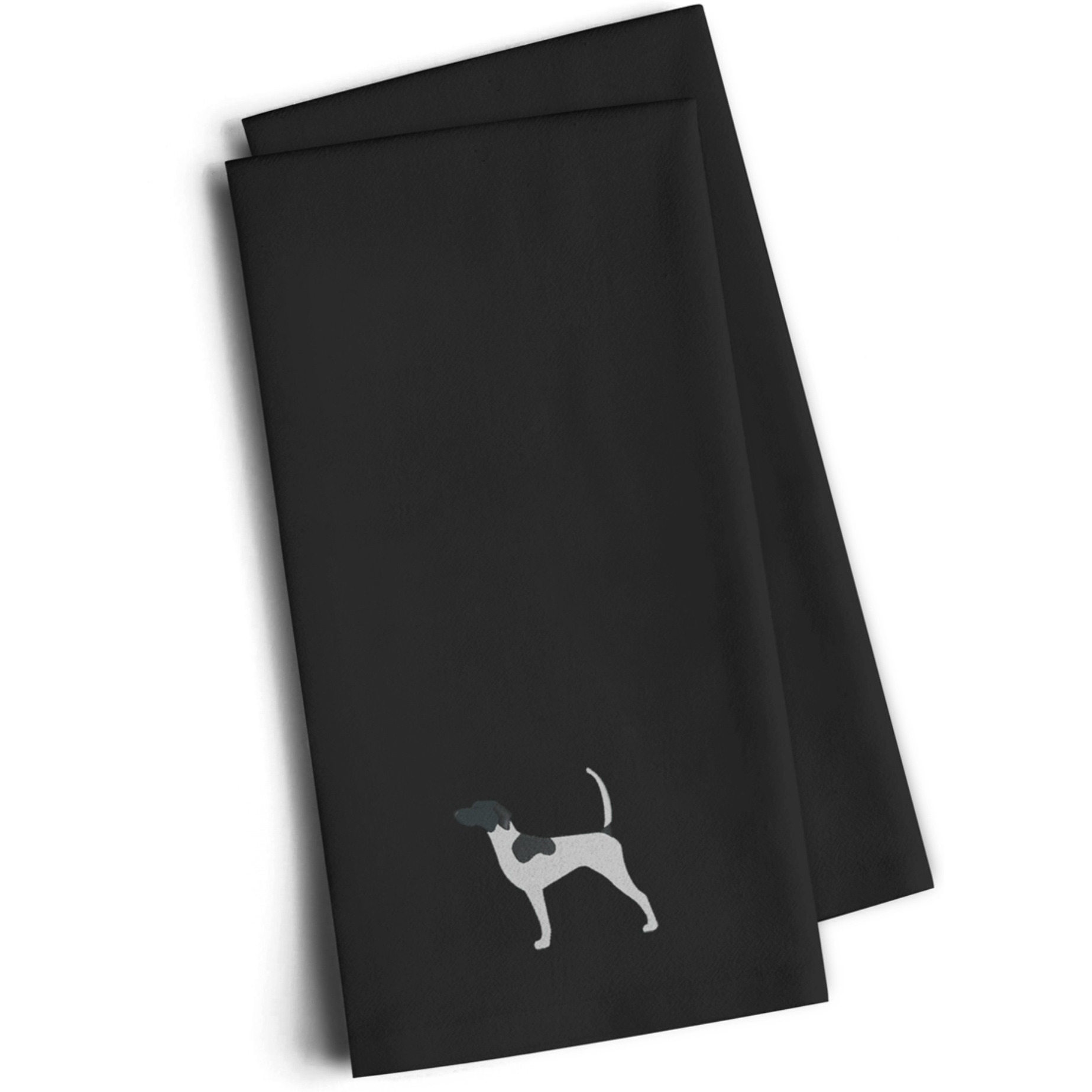 &quotCaroline's Treasures BB3395BKTWE English Pointer Black Embroidered Kitchen Towel (Set of 2), 28"" H x 19"" W, Multicolor"