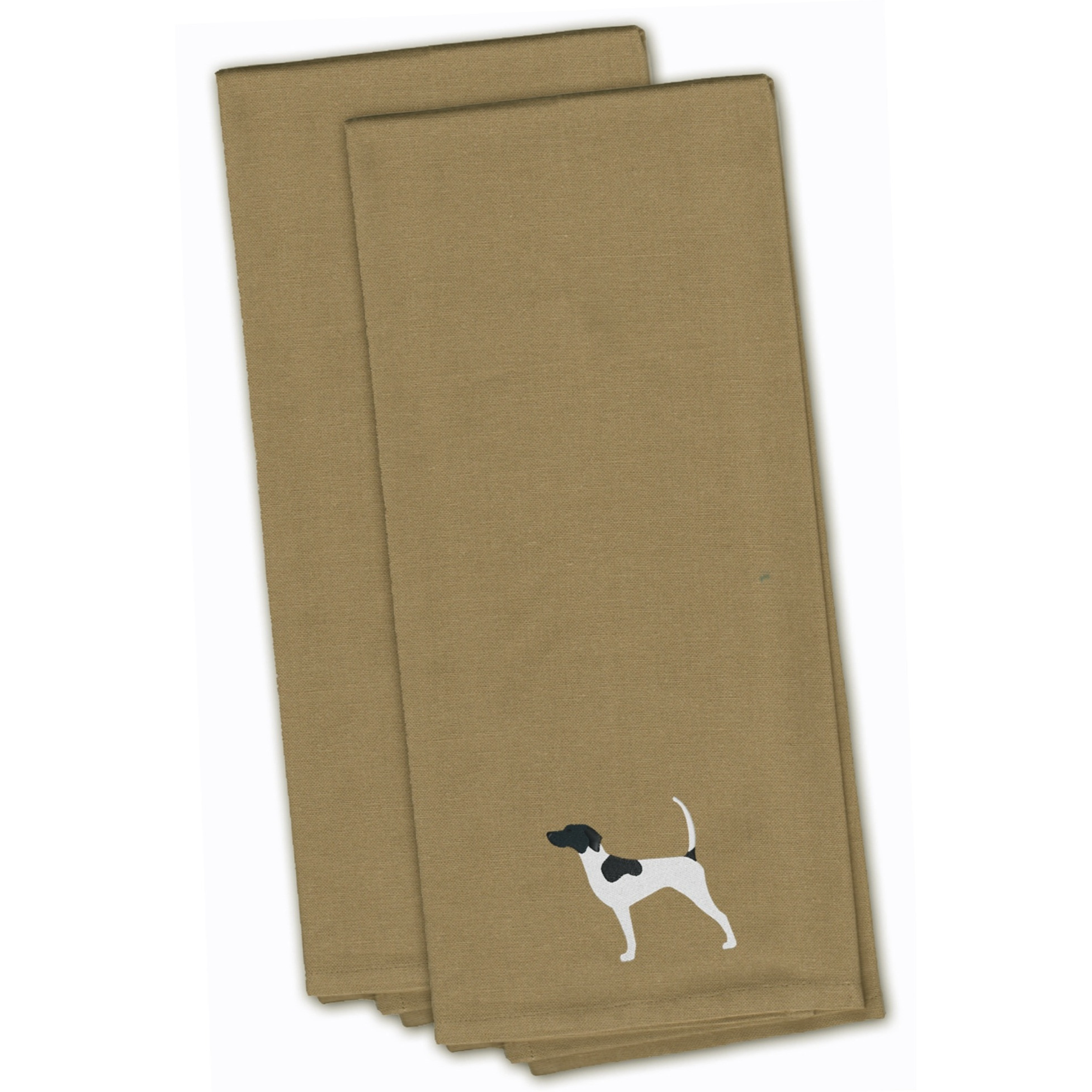 &quotCaroline's Treasures BB3395TNTWE English Pointer Tan Embroidered Kitchen Towel (Set of 2), 28"" x 19"", Multicolor"