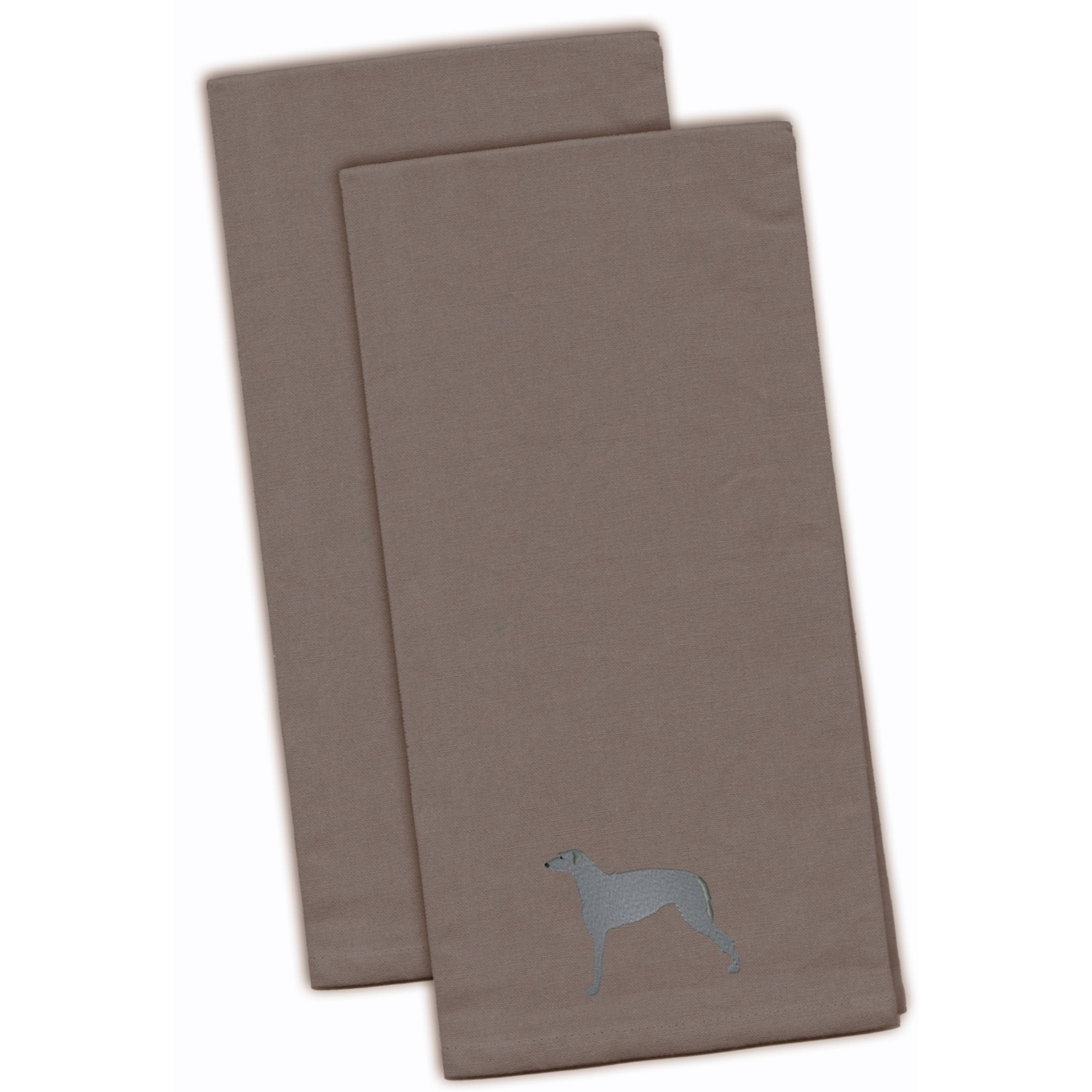&quotCaroline's Treasures BB3396GYTWE Scottish Deerhound Gray Embroidered Kitchen Towel (Set of 2), 28"" x 19"", Multicolor"