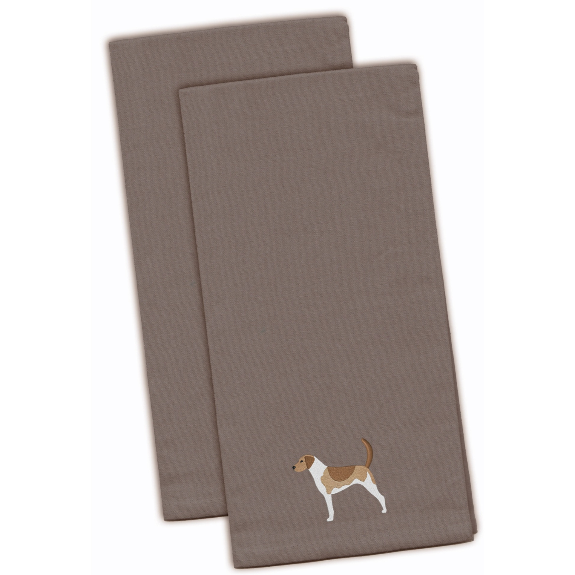 &quotCaroline's Treasures BB3398GYTWE American Foxhound Gray Embroidered Kitchen Towel (Set of 2), 28"" x 19"", Multicolor"