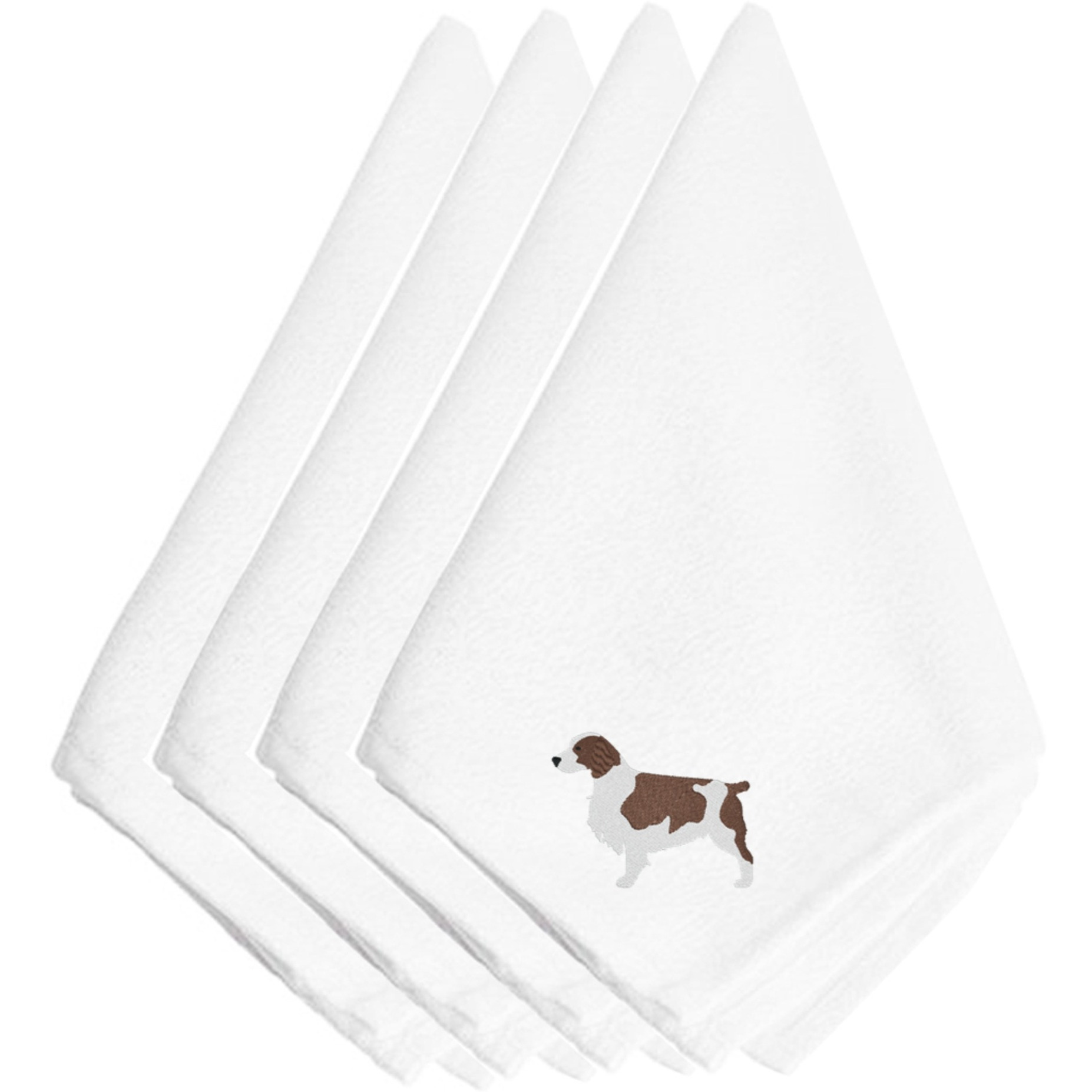 &quotCaroline's Treasures BB3400NPKE Welsh Springer Spaniel Embroidered Napkins (Set of 4), 20"", Multicolor"