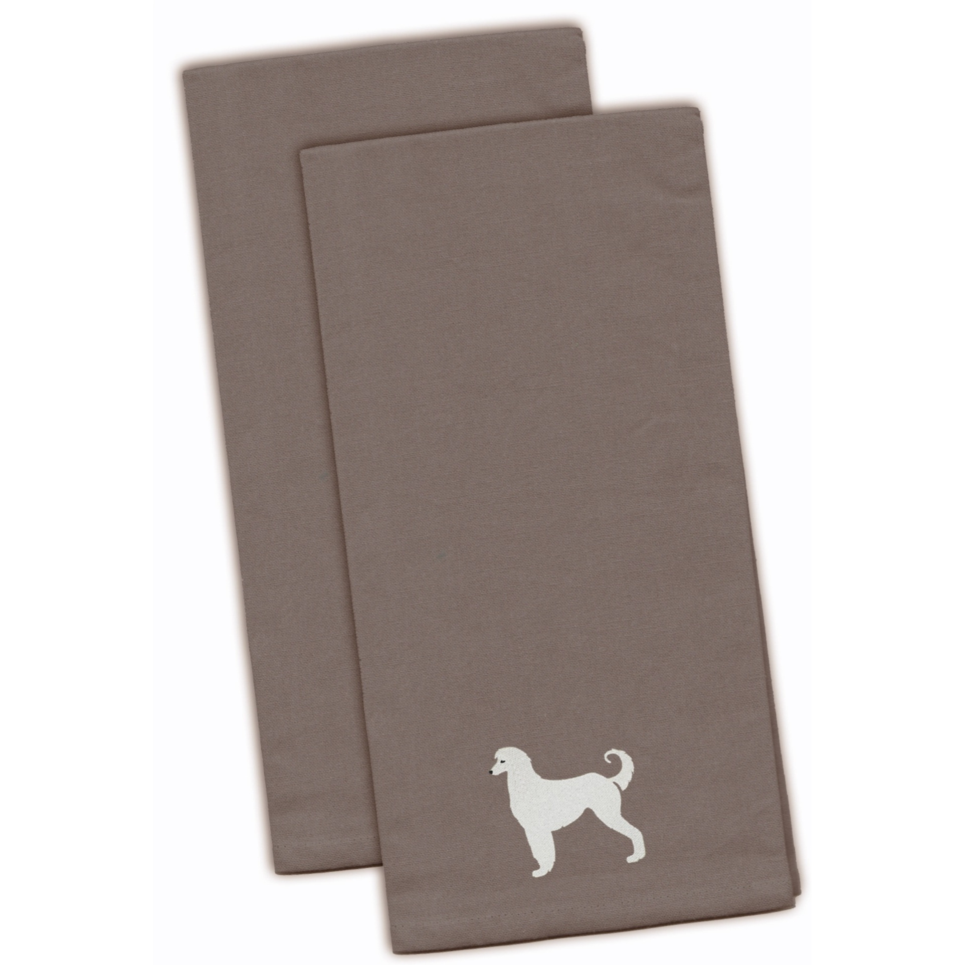 &quotCaroline's Treasures BB3406GYTWE Afghan Hound Gray Embroidered Kitchen Towel (Set of 2), 28"" x 19"", Multicolor"
