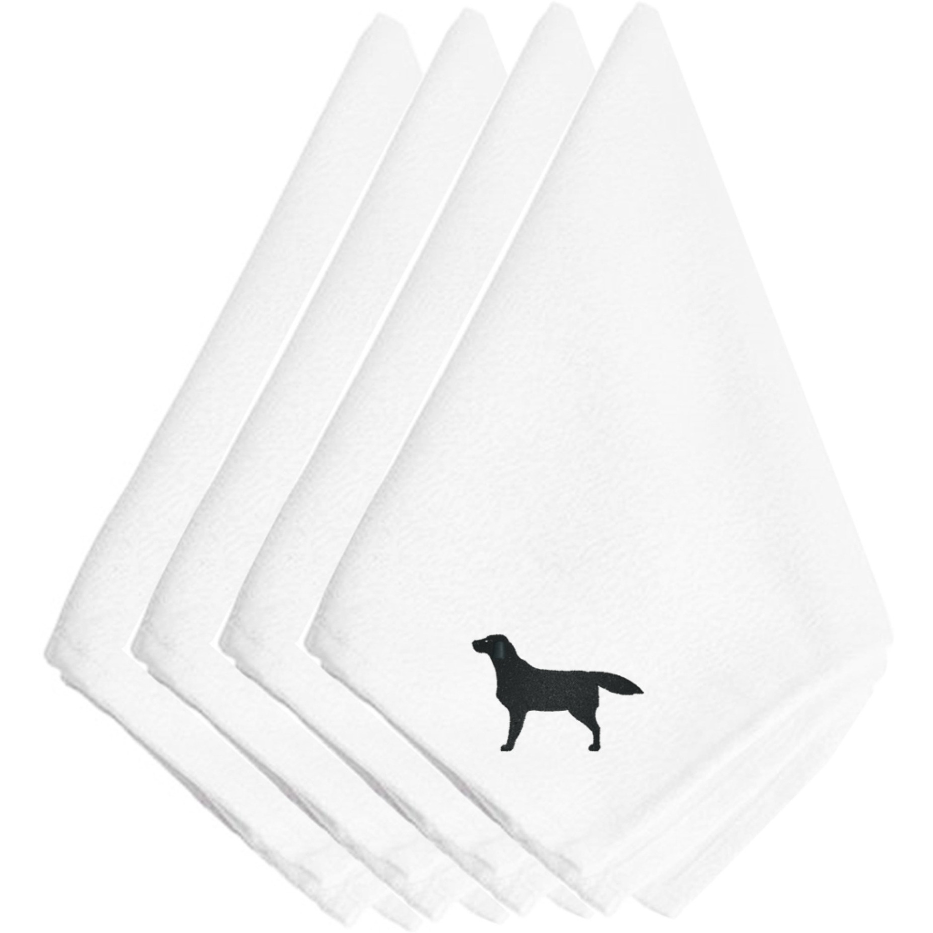 &quotCaroline's Treasures BB3408NPKE Black Labrador Retriever Embroidered Napkins (Set of 4), 20"", Multicolor"