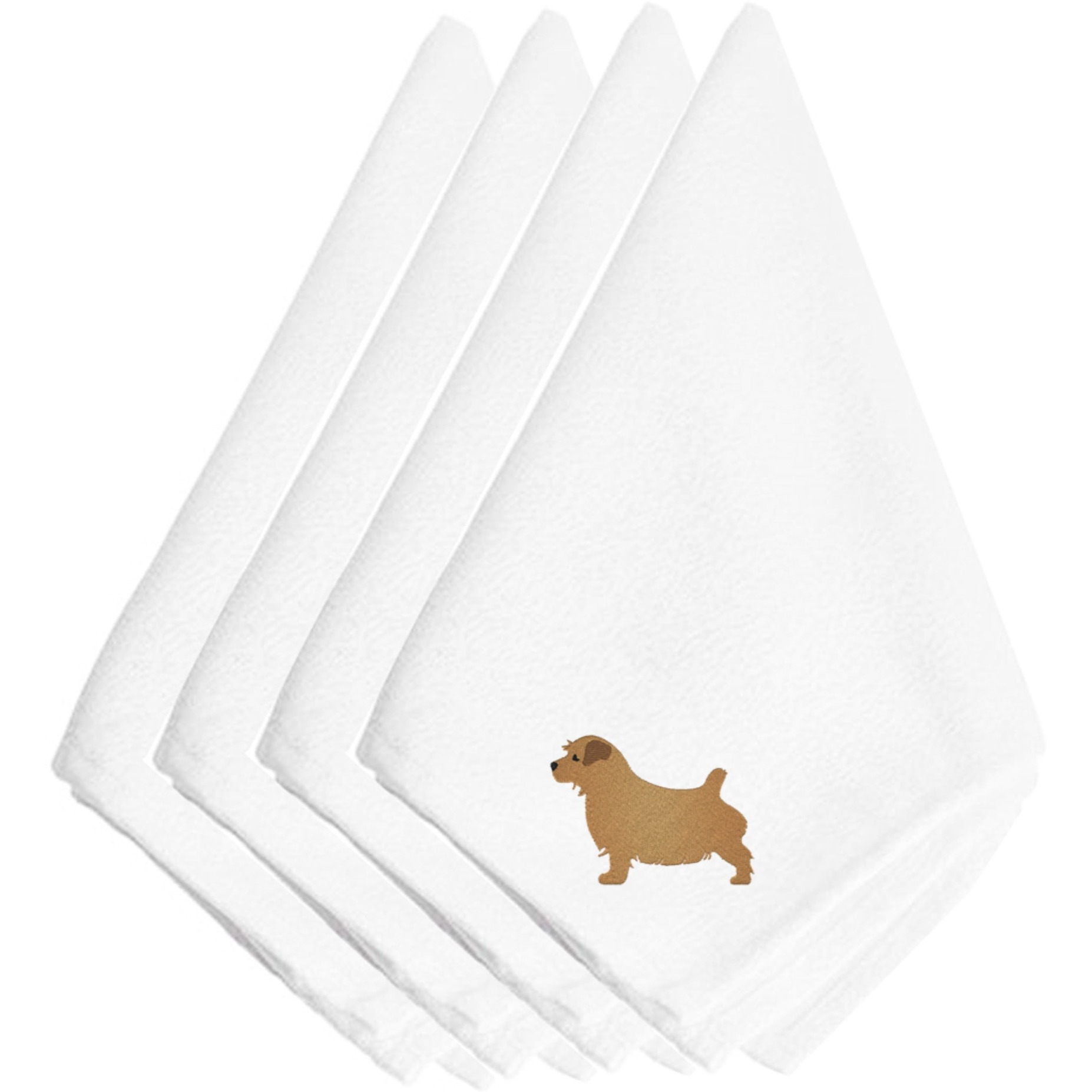 &quotCaroline's Treasures BB3409NPKE Norfolk Terrier Embroidered Napkins (Set of 4), 20"", Multicolor"