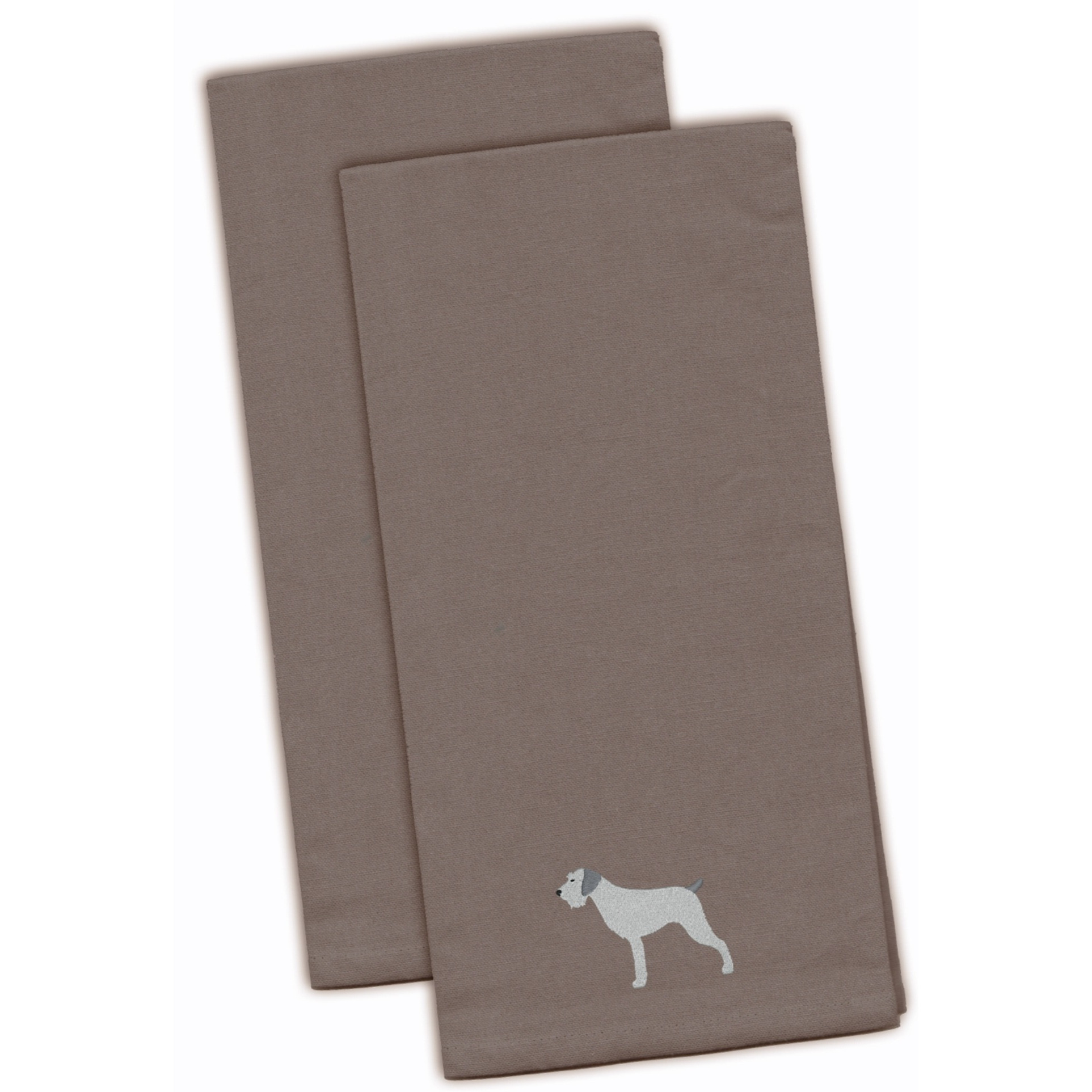 &quotCaroline's Treasures BB3411GYTWE German Wirehaired Pointer Gray Embroidered Kitchen Towel (Set of 2), 28"" x 19"", Multicolor"