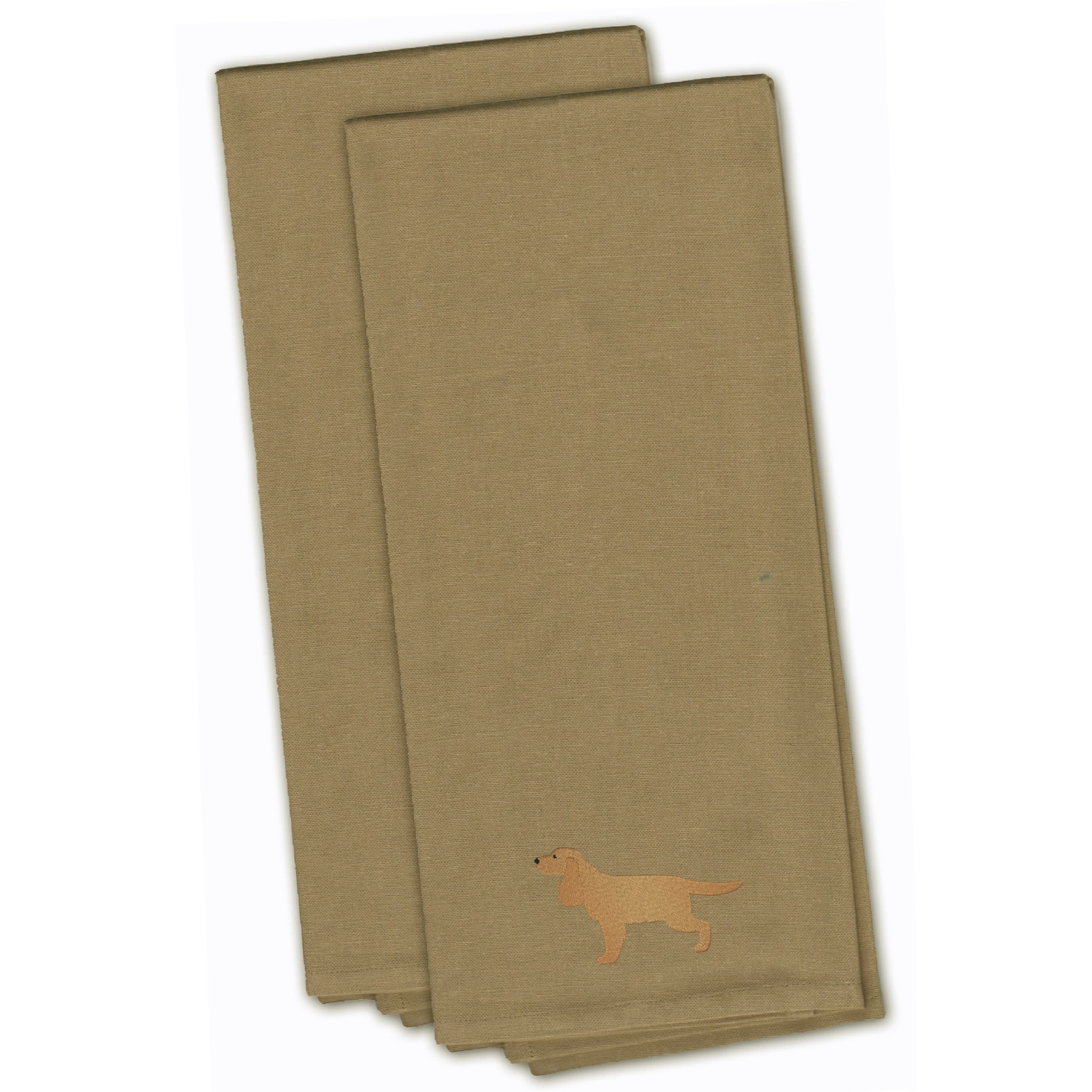 &quotCaroline's Treasures BB3412TNTWE English Cocker Spaniel Tan Embroidered Kitchen Towel (Set of 2), 28"" x 19"", Multicolor"