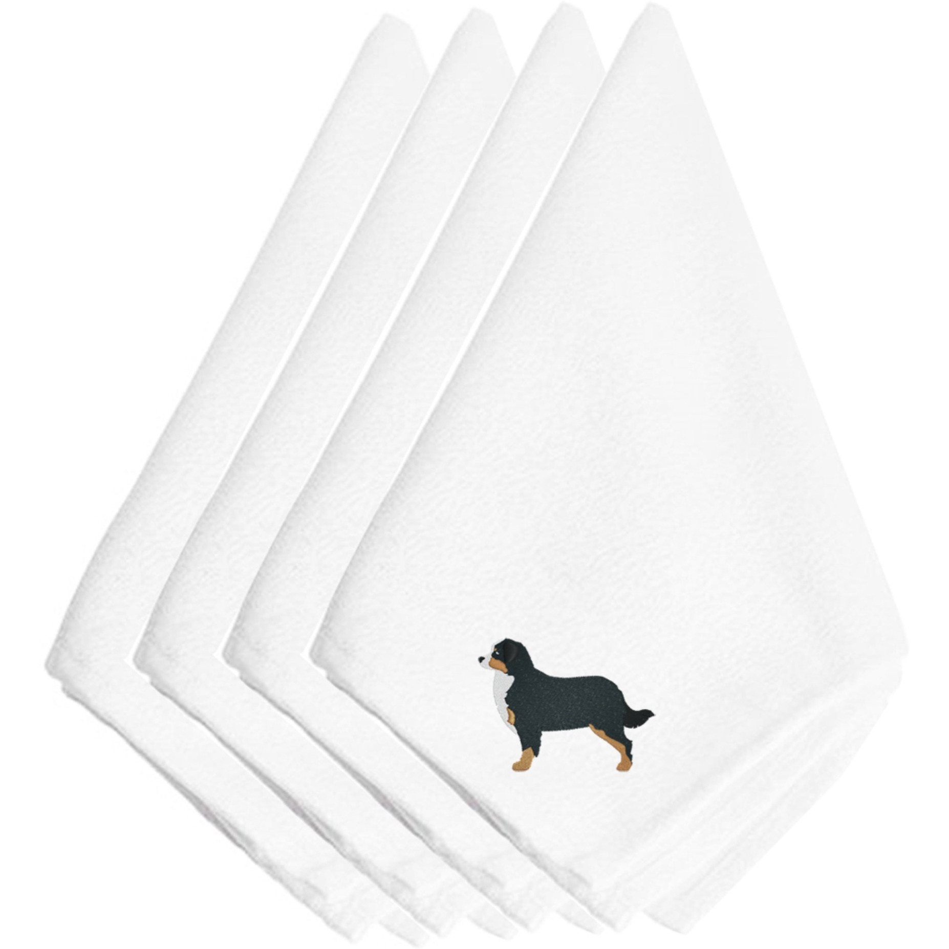 &quotCaroline's Treasures BB3419NPKE Bernese Mountain Dog Embroidered Napkins (Set of 4), 20"", Multicolor"