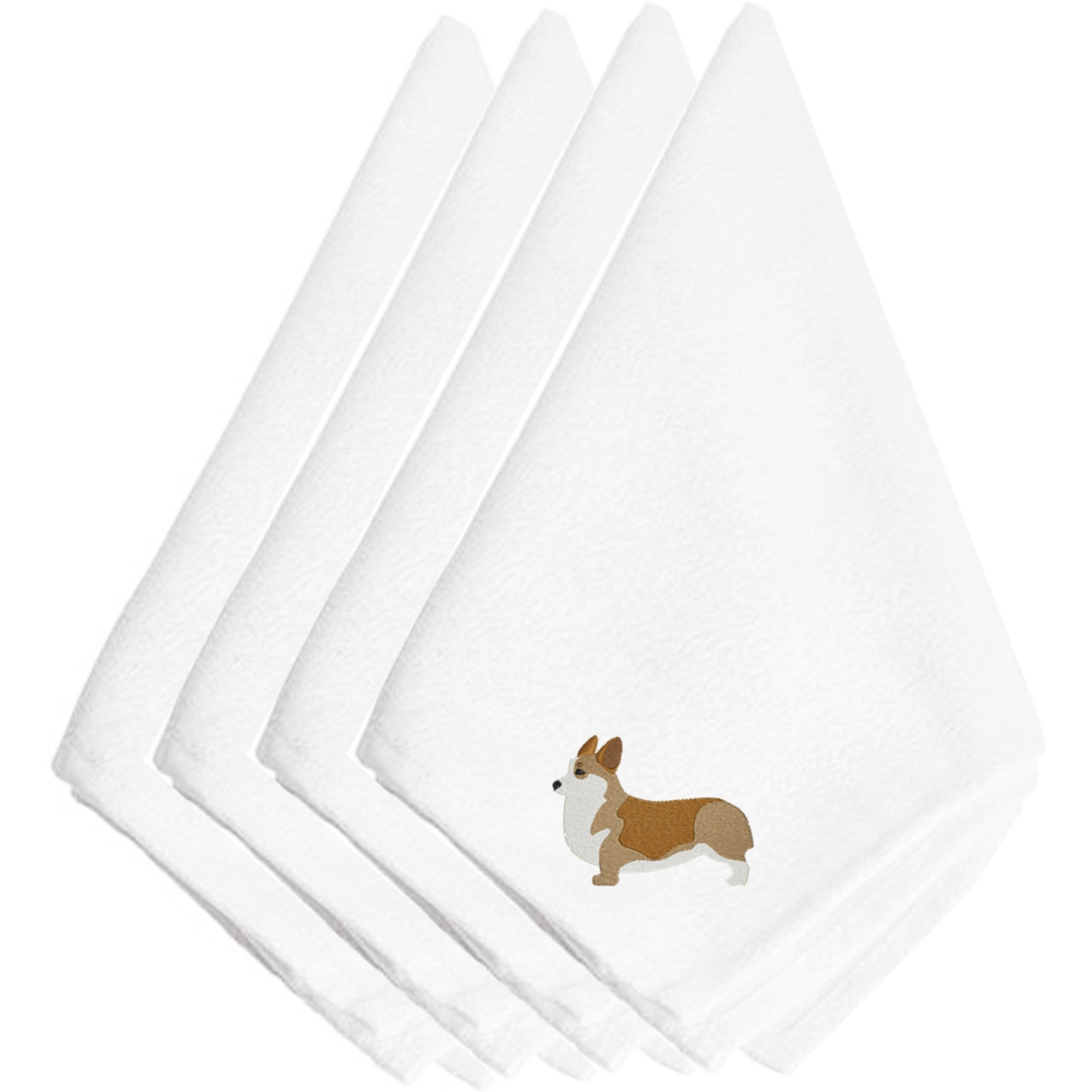 &quotCaroline's Treasures BB3420NPKE Corgi Embroidered Napkins (Set of 4), 20"", Multicolor"