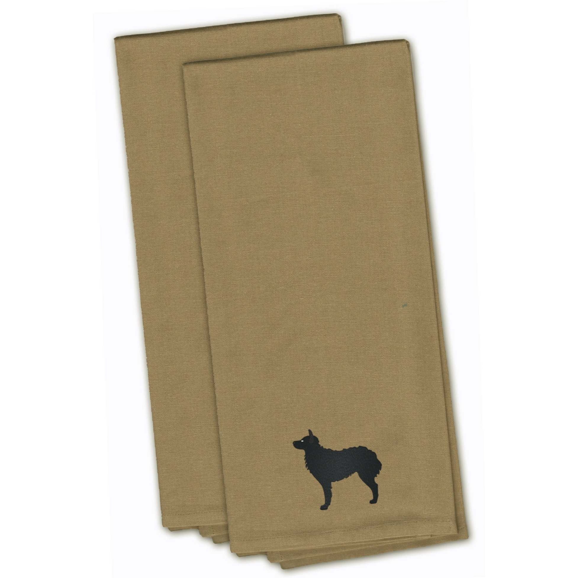 &quotCaroline's Treasures BB3421TNTWE Croatian Sheepdog Tan Embroidered Kitchen Towel (Set of 2), 28"" x 19"", Multicolor"