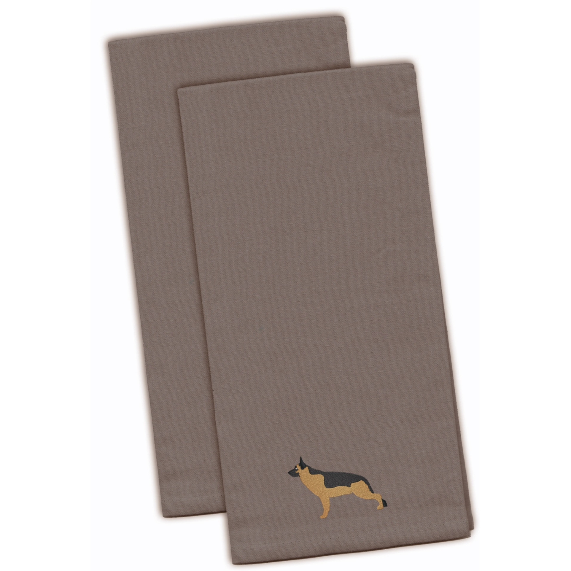 &quotCaroline's Treasures BB3424GYTWE German Shepherd Gray Embroidered Kitchen Towel (Set of 2), 28"" x 19"", Multicolor"