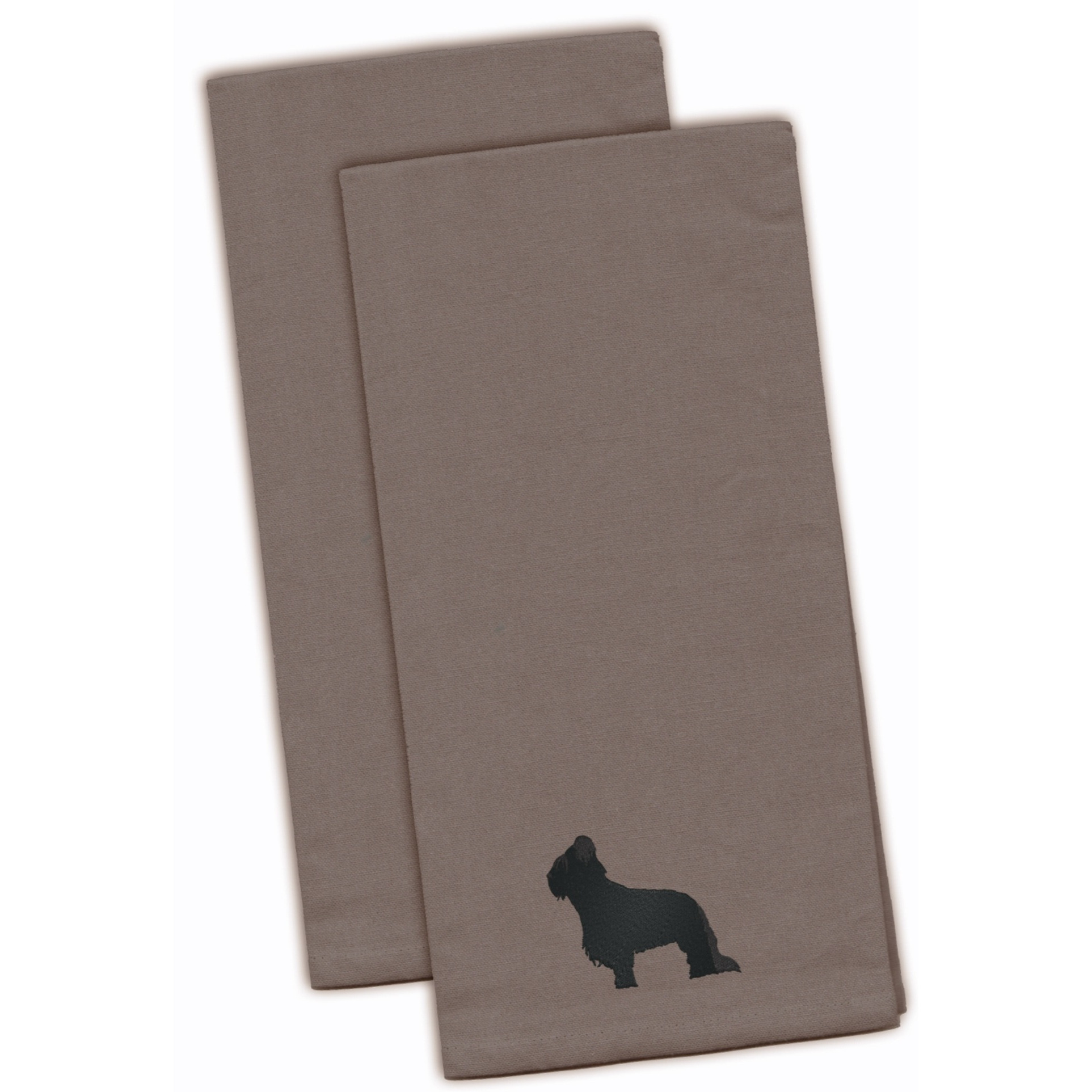 &quotCaroline's Treasures BB3426GYTWE Briard Gray Embroidered Kitchen Towel (Set of 2), 28"" x 19"", Multicolor"