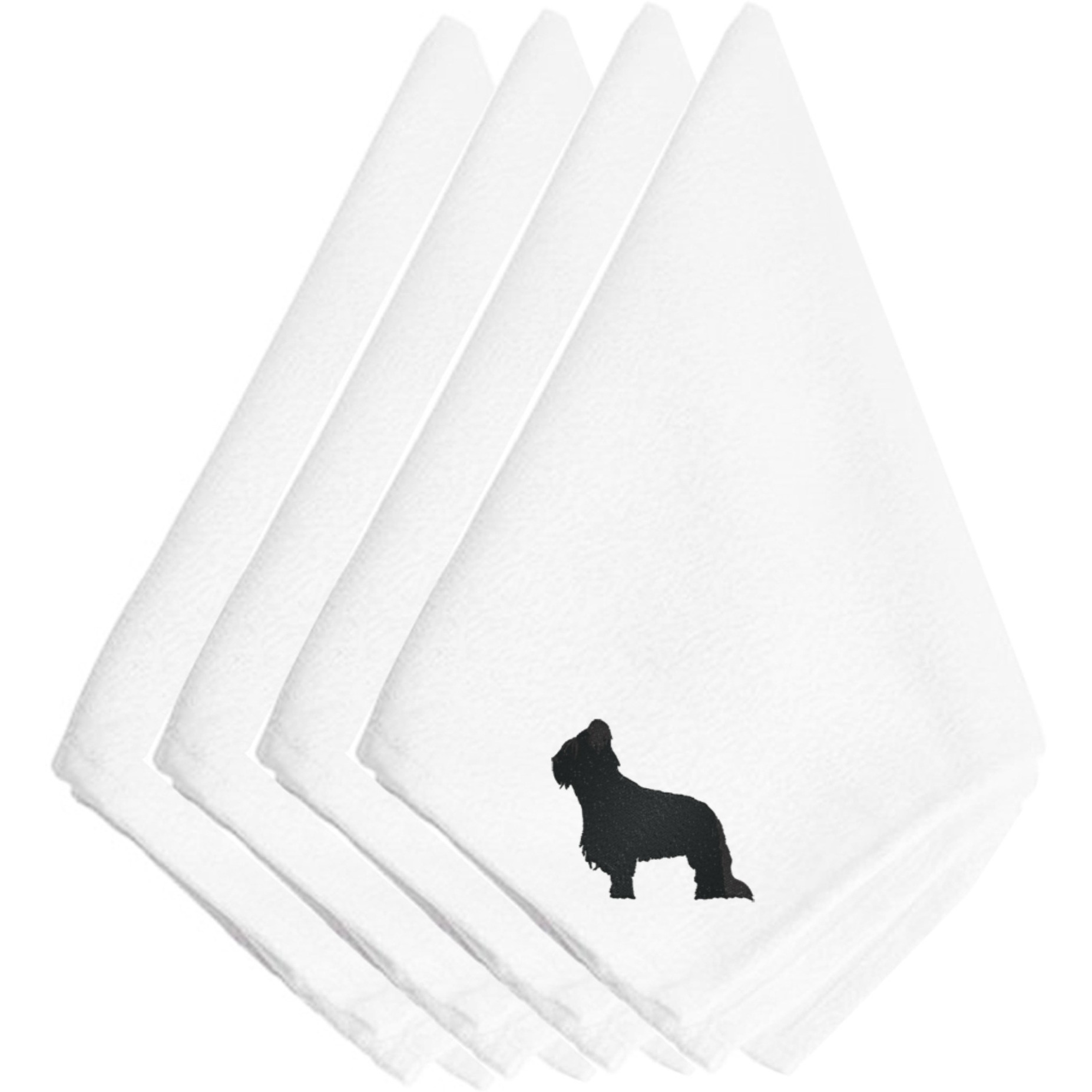 &quotCaroline's Treasures BB3426NPKE Briard Embroidered Napkins (Set of 4), 20"", Multicolor"