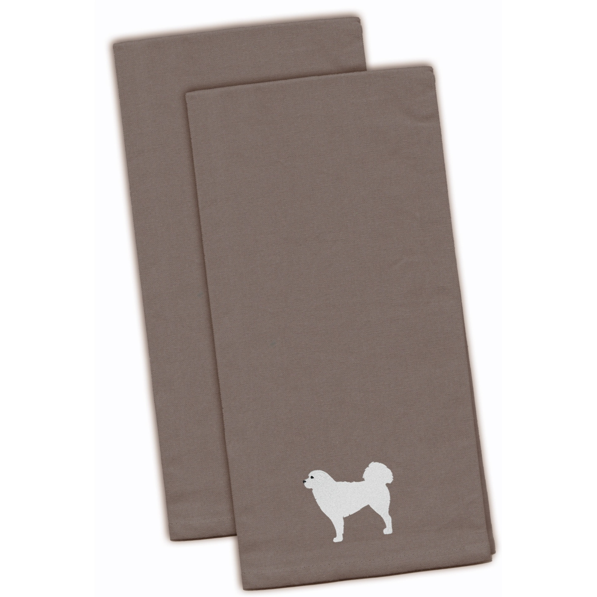 &quotCaroline's Treasures BB3427GYTWE Polish Tatra Sheepdog Gray Embroidered Kitchen Towel (Set of 2), 28"" x 19"", Multicolor"
