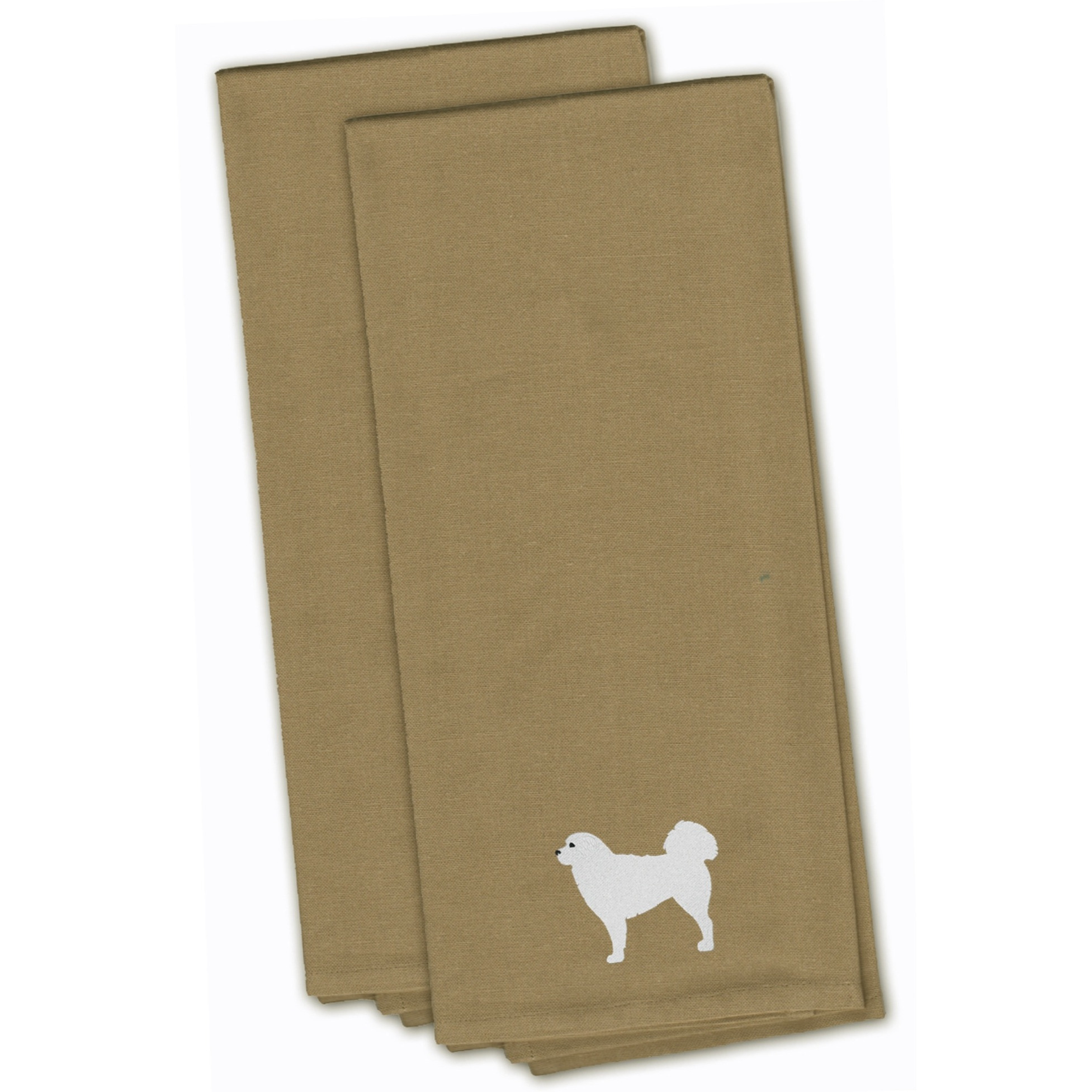 &quotCaroline's Treasures BB3427TNTWE Polish Tatra Sheepdog Tan Embroidered Kitchen Towel (Set of 2), 28"" x 19"", Multicolor"