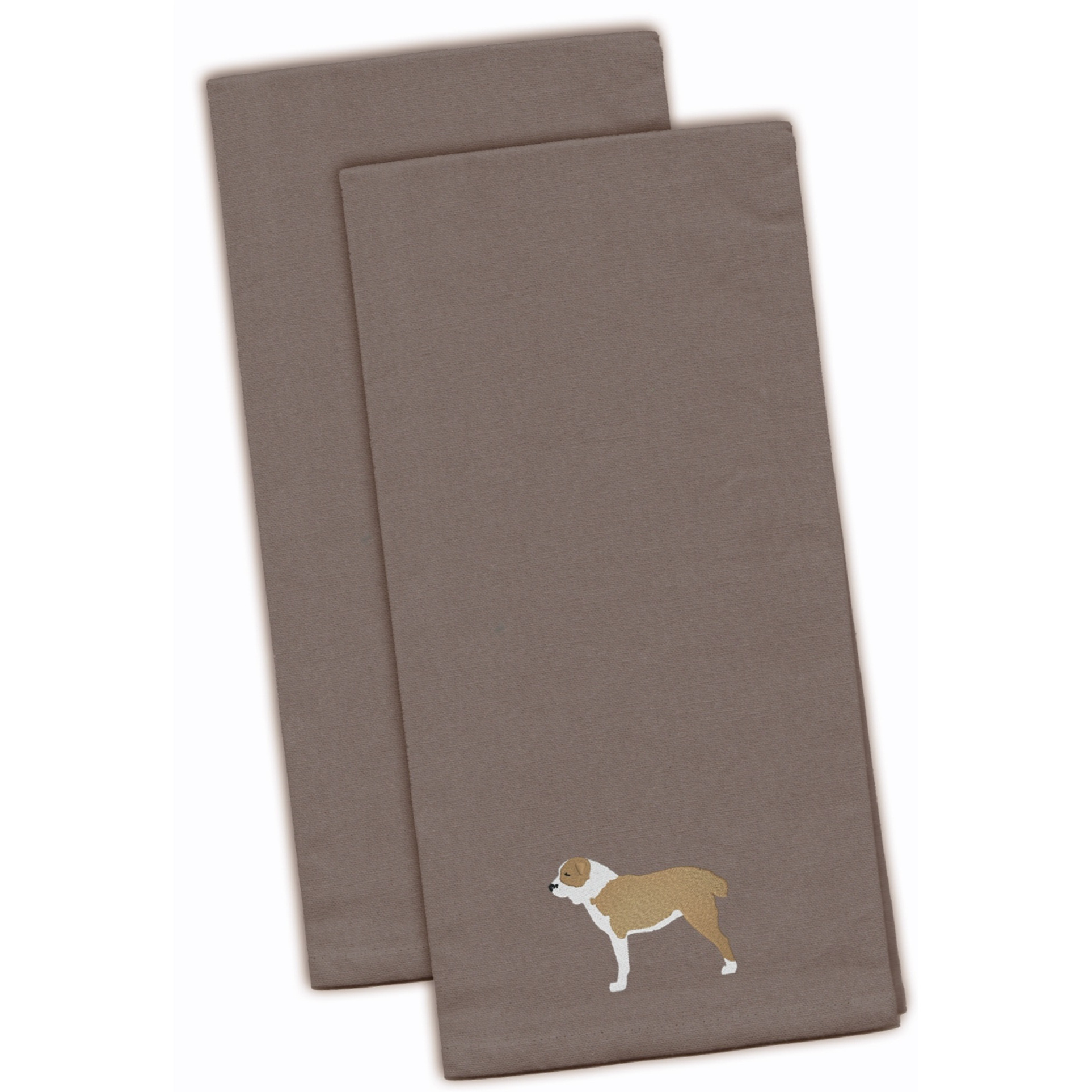 &quotCaroline's Treasures BB3428GYTWE Central Asian Shepherd Dog Gray Embroidered Kitchen Towel (Set of 2), 28"" x 19"", Multicolor"