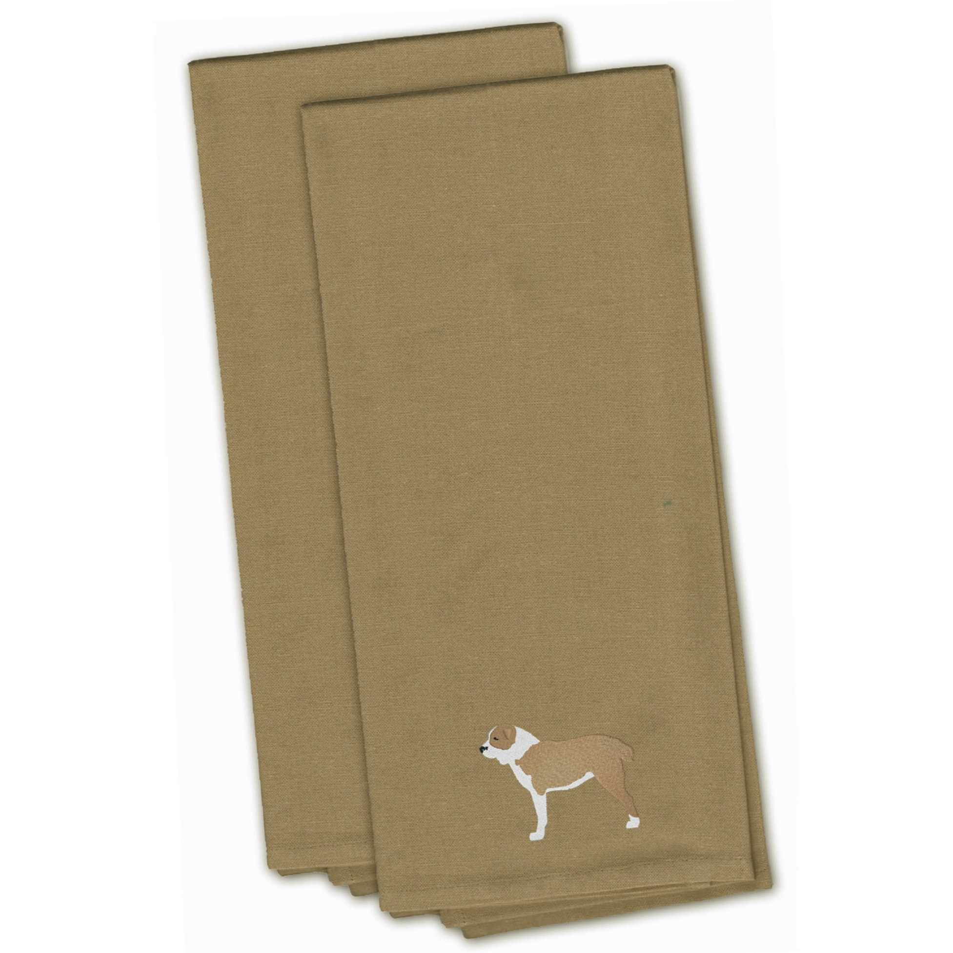 &quotCaroline's Treasures BB3428TNTWE Central Asian Shepherd Dog Tan Embroidered Kitchen Towel (Set of 2), 28"" x 19"", Multicolor"