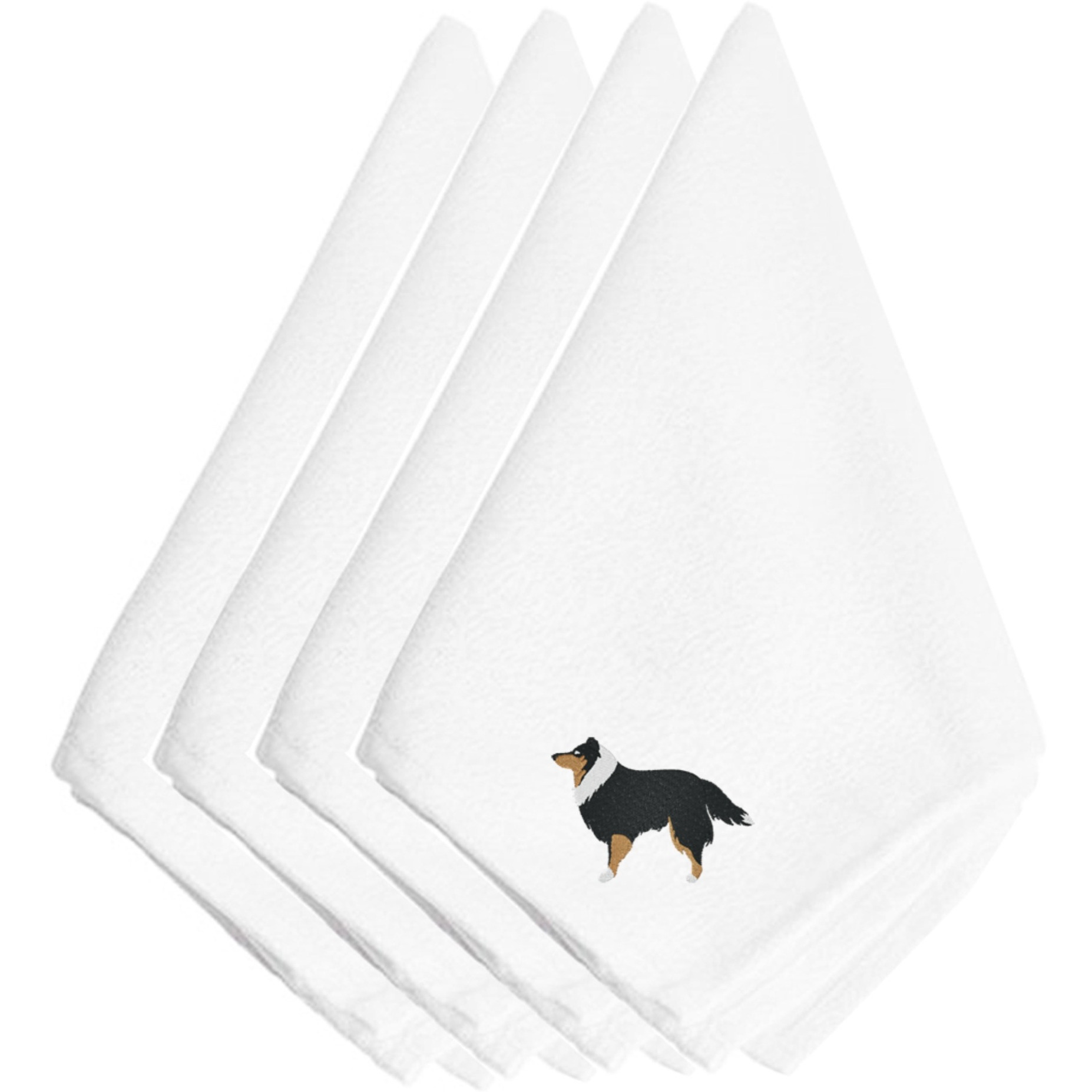 &quotCaroline's Treasures Sheltie/Shetland Sheepdog Embroidered Napkins Set of 4, 20"", Multicolor"