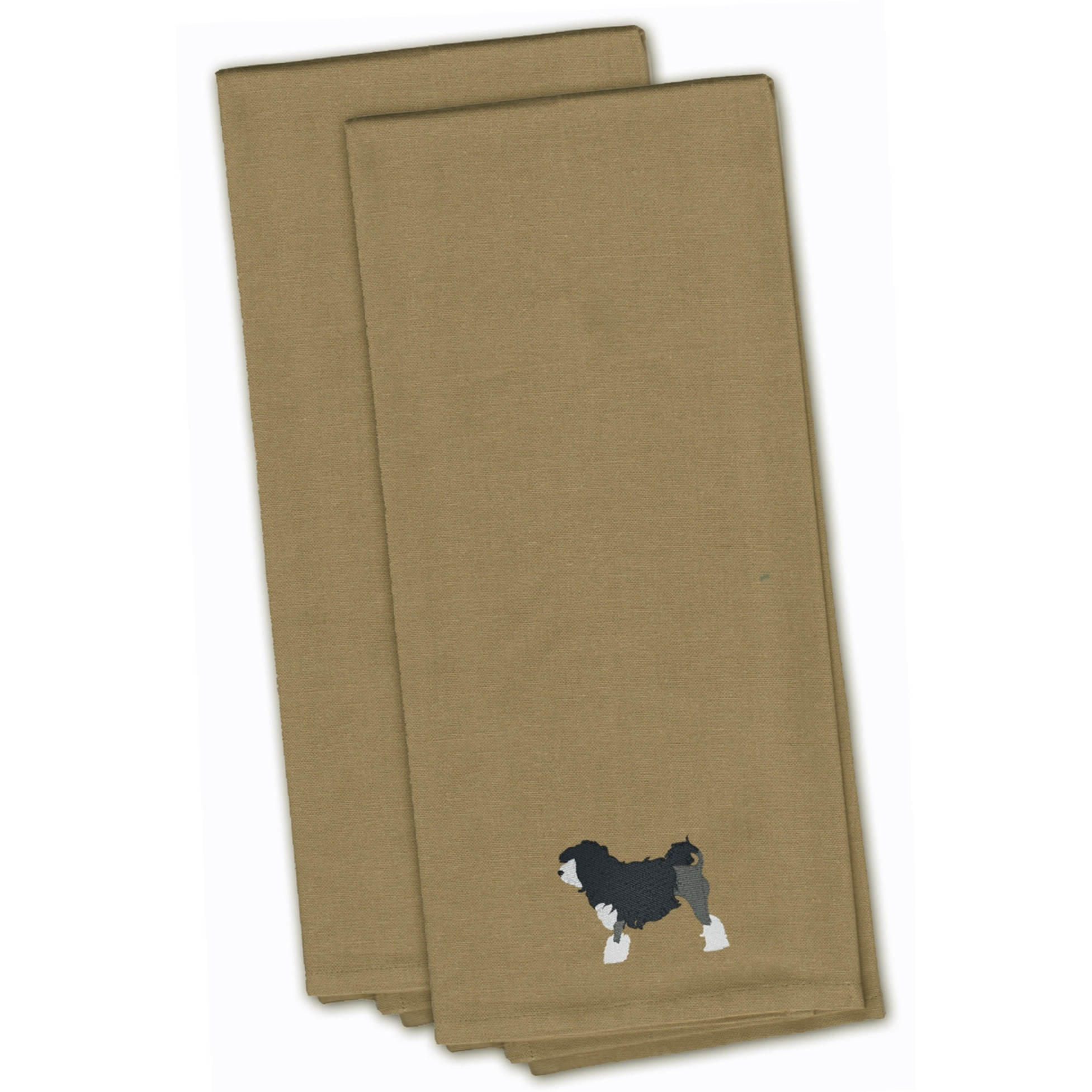 &quotCaroline's Treasures BB3435TNTWE Lowchen Tan Embroidered Kitchen Towel (Set of 2), 28"" x 19"", Multicolor"