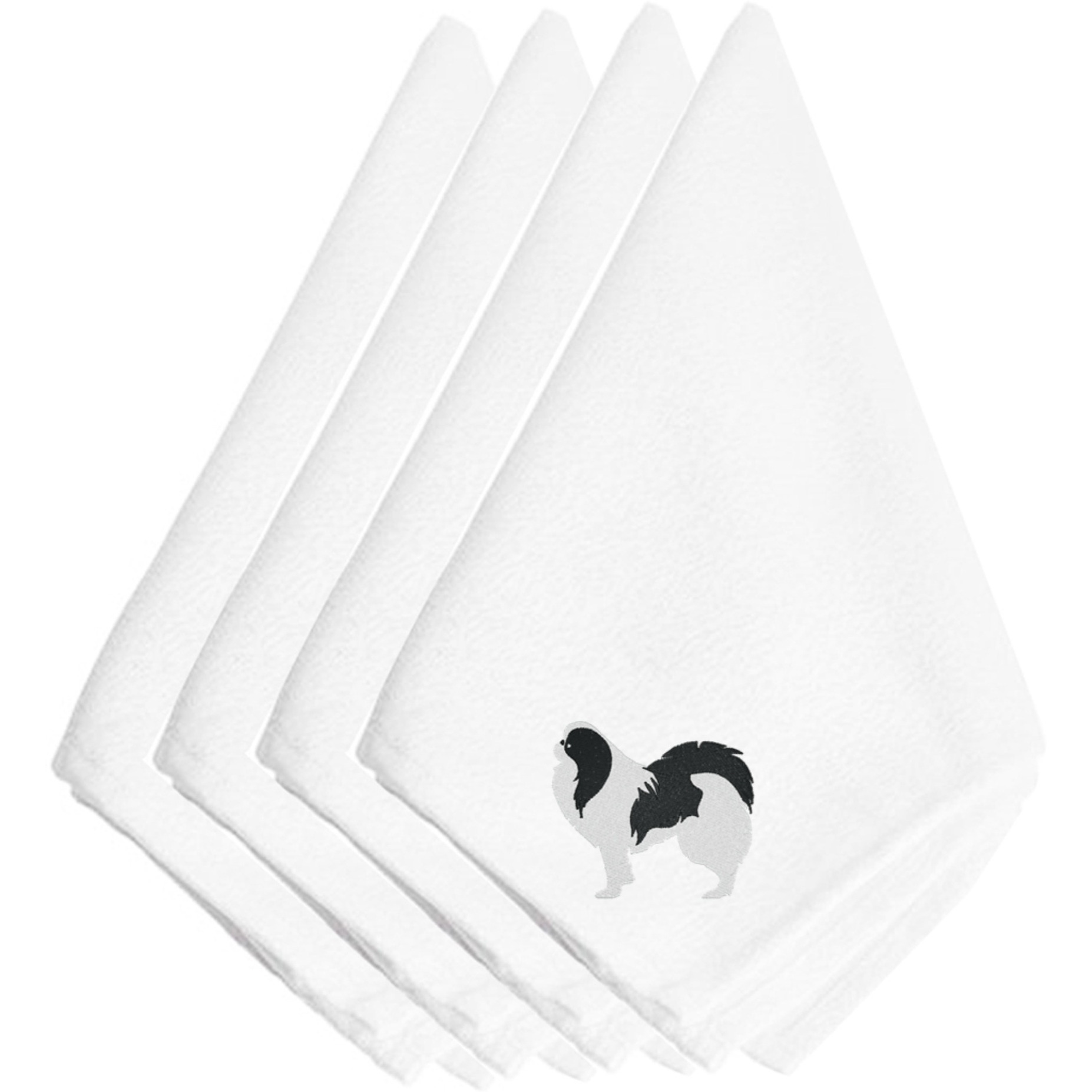 &quotCaroline's Treasures BB3437NPKE Japanese Chin Embroidered Napkins (Set of 4), 20"", Multicolor"