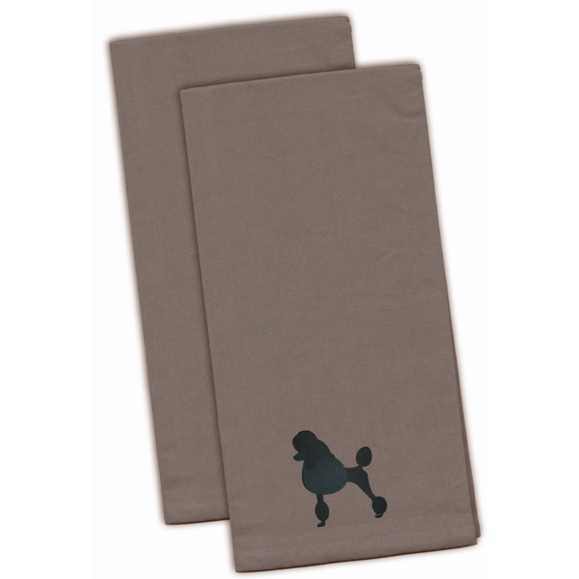 &quotCaroline's Treasures BB3439GYTWE Poodle Gray Embroidered Kitchen Towel (Set of 2), 28"" x 19"", Multicolor"