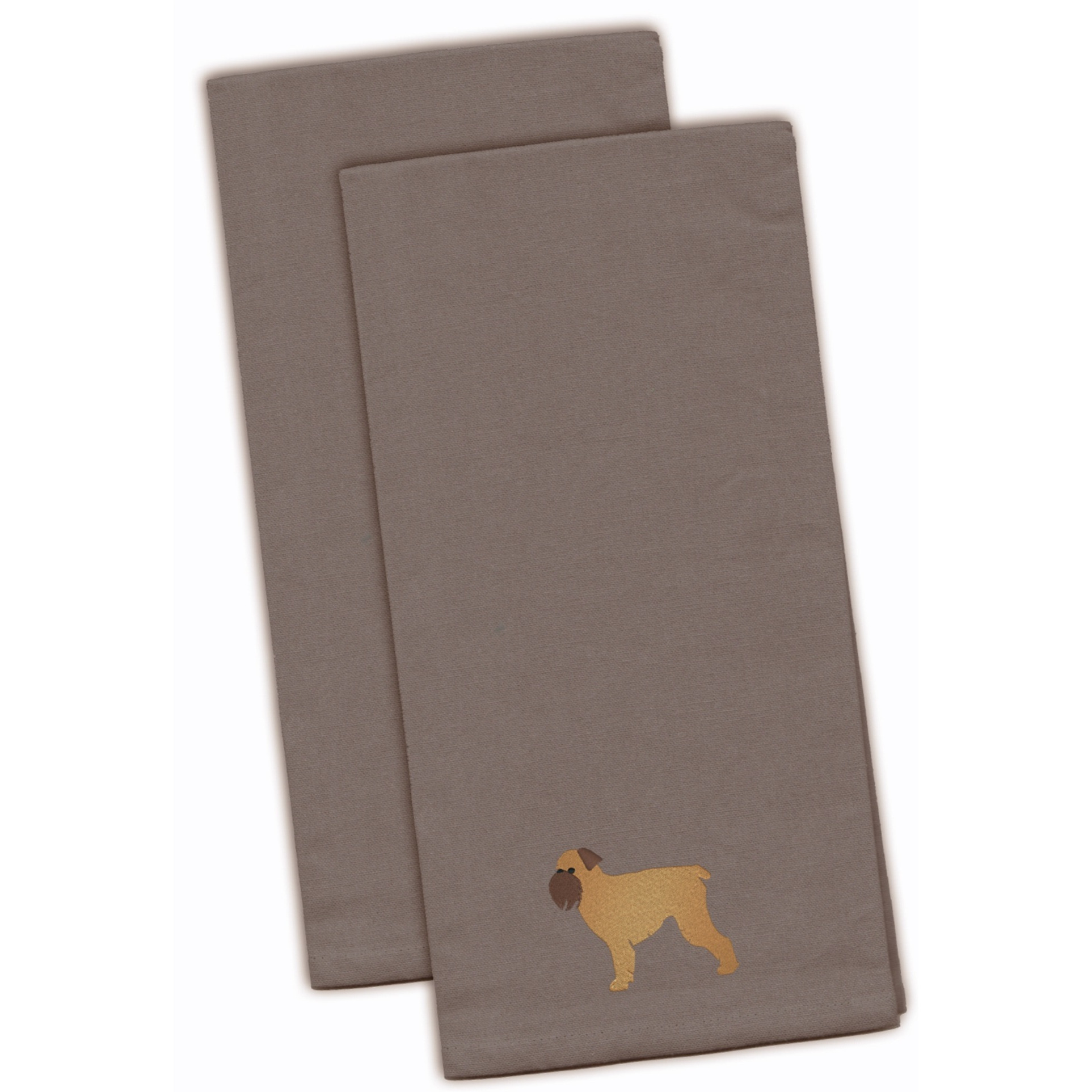 &quotCaroline's Treasures BB3440GYTWE Brussels Griffon Gray Embroidered Kitchen Towel (Set of 2), 28"" x 19"", Multicolor"