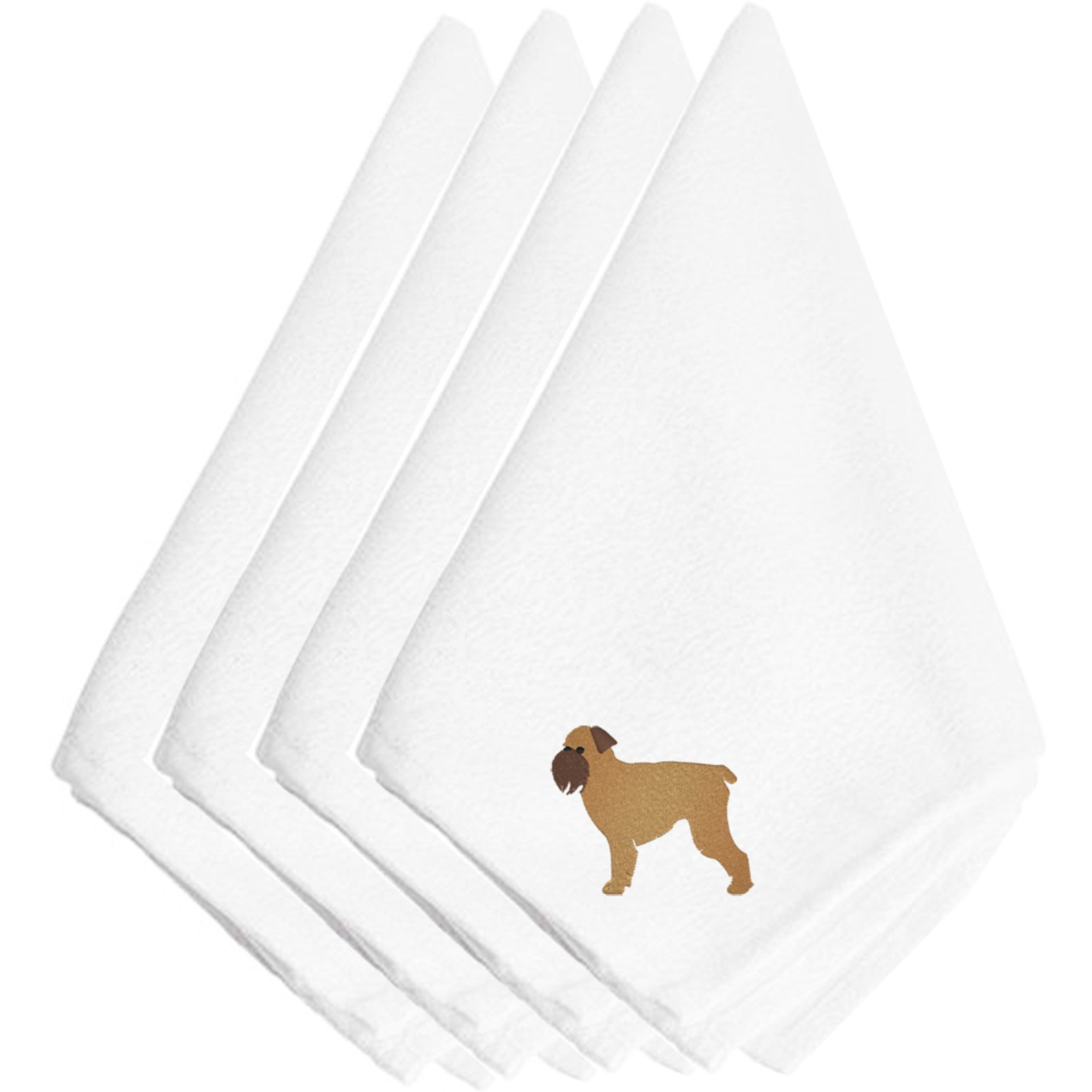 &quotCaroline's Treasures BB3440NPKE Brussels Griffon Embroidered Napkins (Set of 4), 20"", Multicolor"