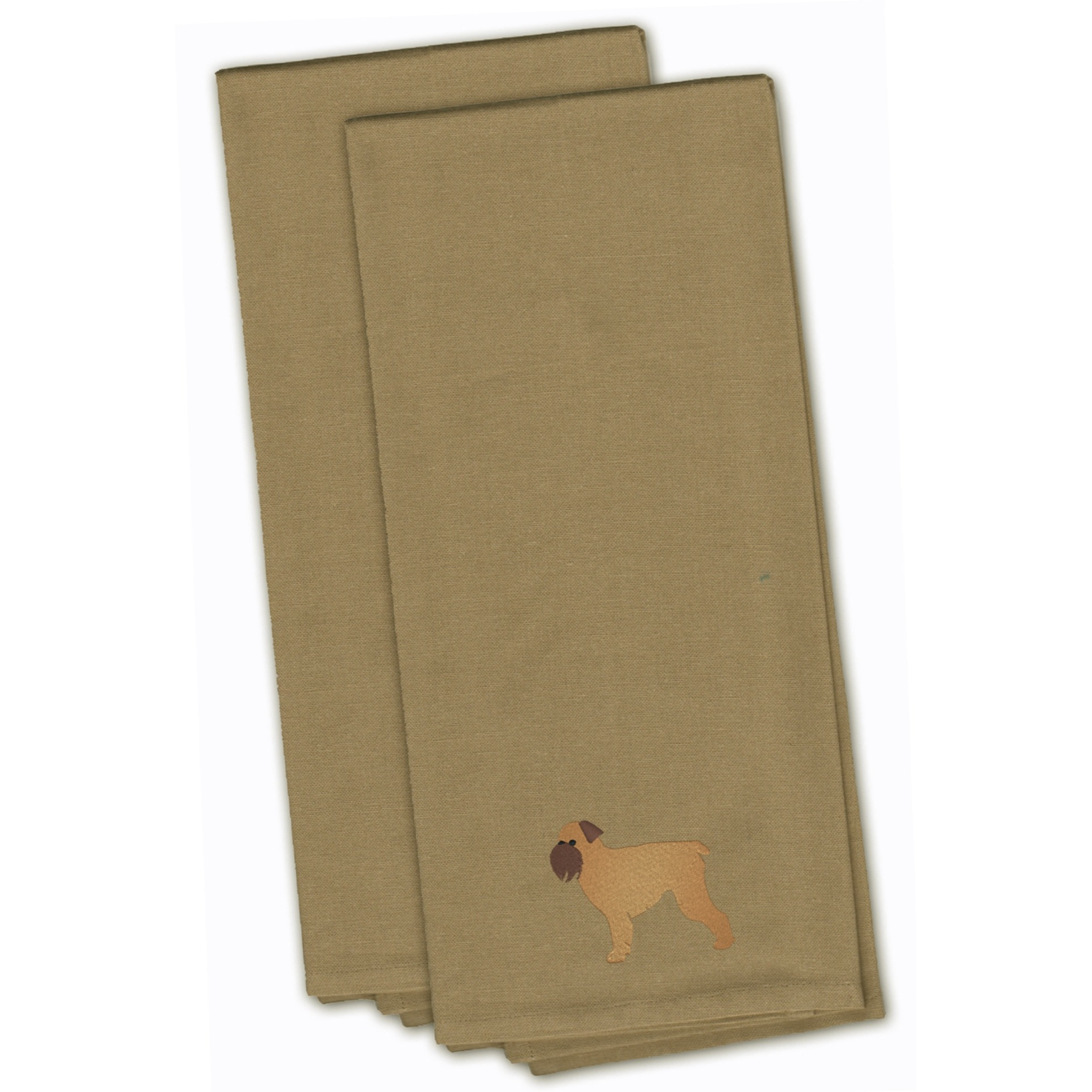 &quotCaroline's Treasures BB3440TNTWE Brussels Griffon Tan Embroidered Kitchen Towel (Set of 2), 28"" x 19"", Multicolor"