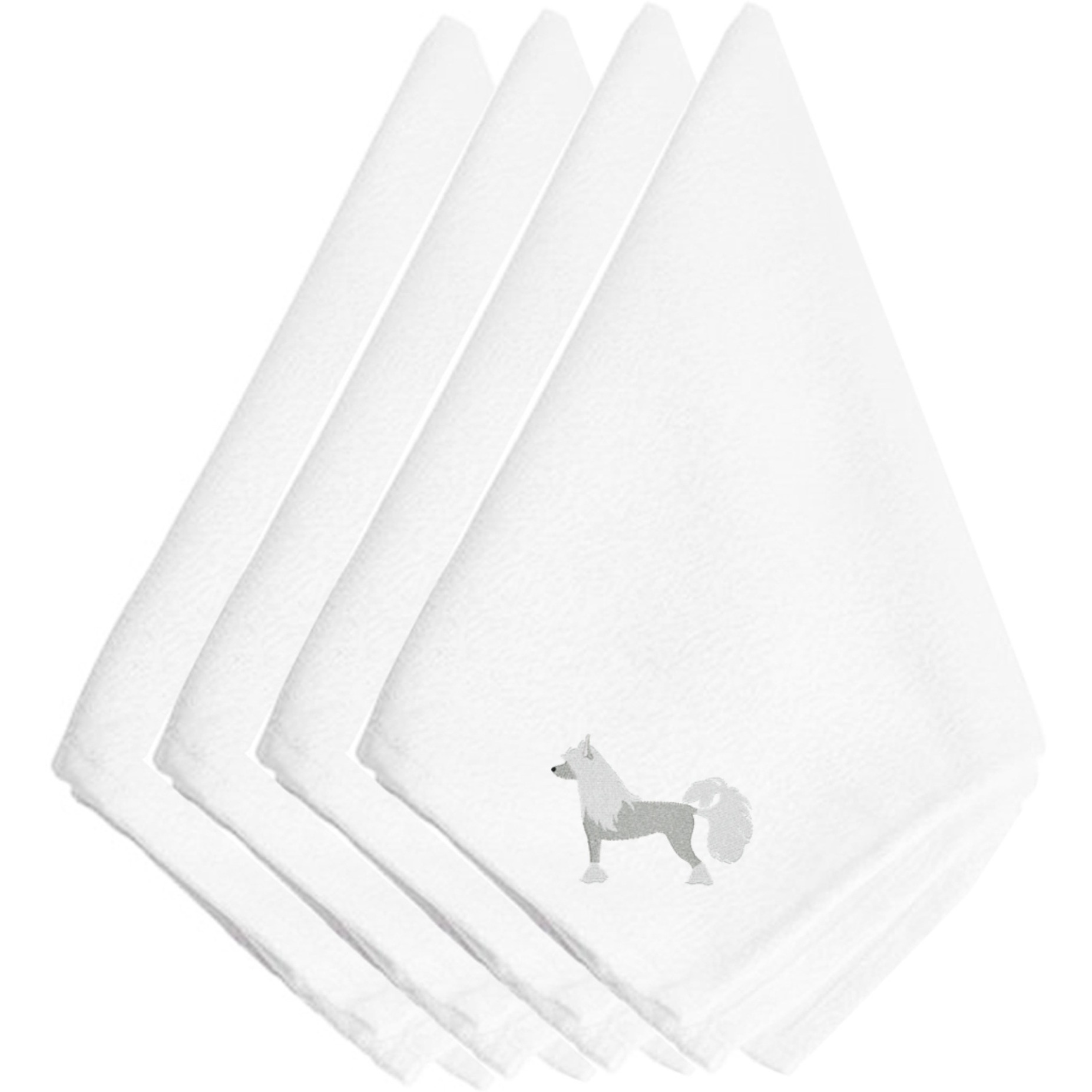 &quotCaroline's Treasures BB3443NPKE Chinese Crested Embroidered Napkins (Set of 4), 20"", Multicolor"
