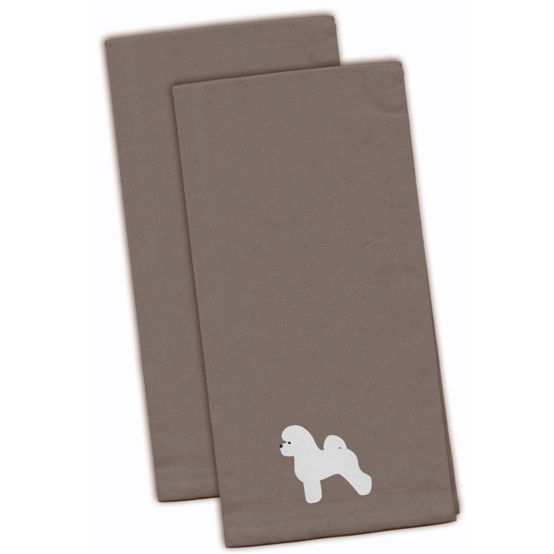 &quotCaroline's Treasures BB3445GYTWE Bichon Frise Gray Embroidered Kitchen Towel (Set of 2), 28"" x 19"", Multicolor"