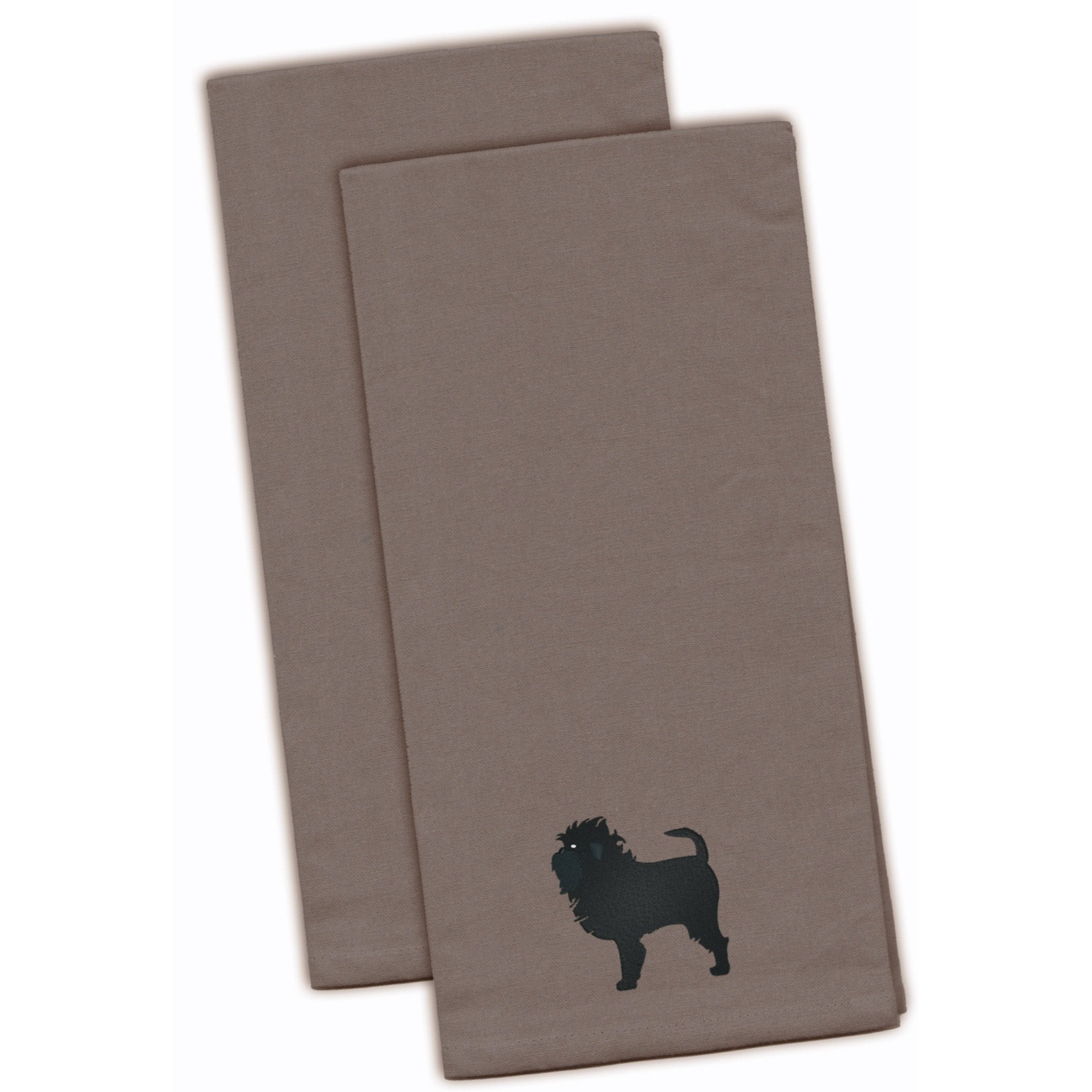 &quotCaroline's Treasures BB3448GYTWE Affenpinscher Gray Embroidered Kitchen Towel (Set of 2), 28"" x 19"", Multicolor"