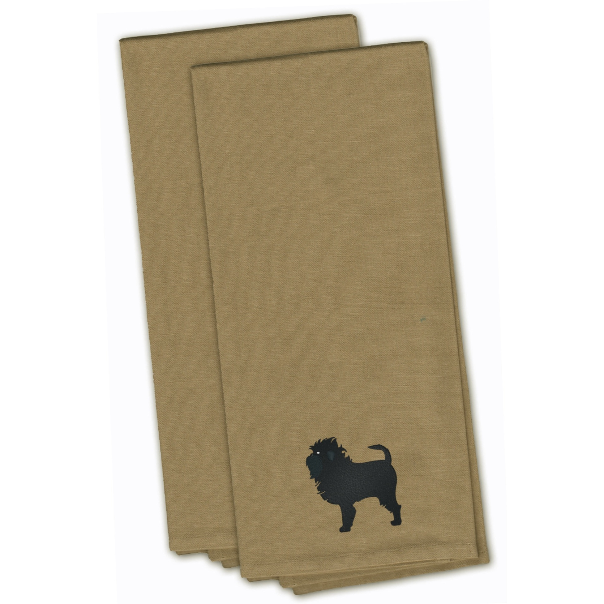 &quotCaroline's Treasures BB3448TNTWE Affenpinscher Tan Embroidered Kitchen Towel (Set of 2), 28"" x 19"", Multicolor"