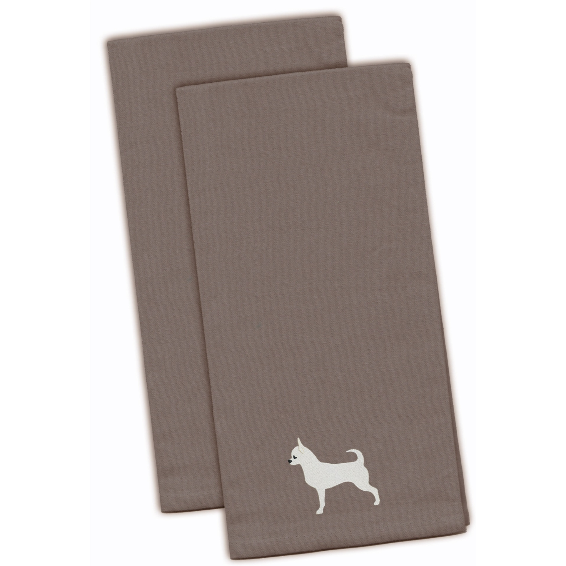 &quotCaroline's Treasures BB3450GYTWE Chihuahua Gray Embroidered Kitchen Towel (Set of 2), 28"" x 19"", Multicolor"