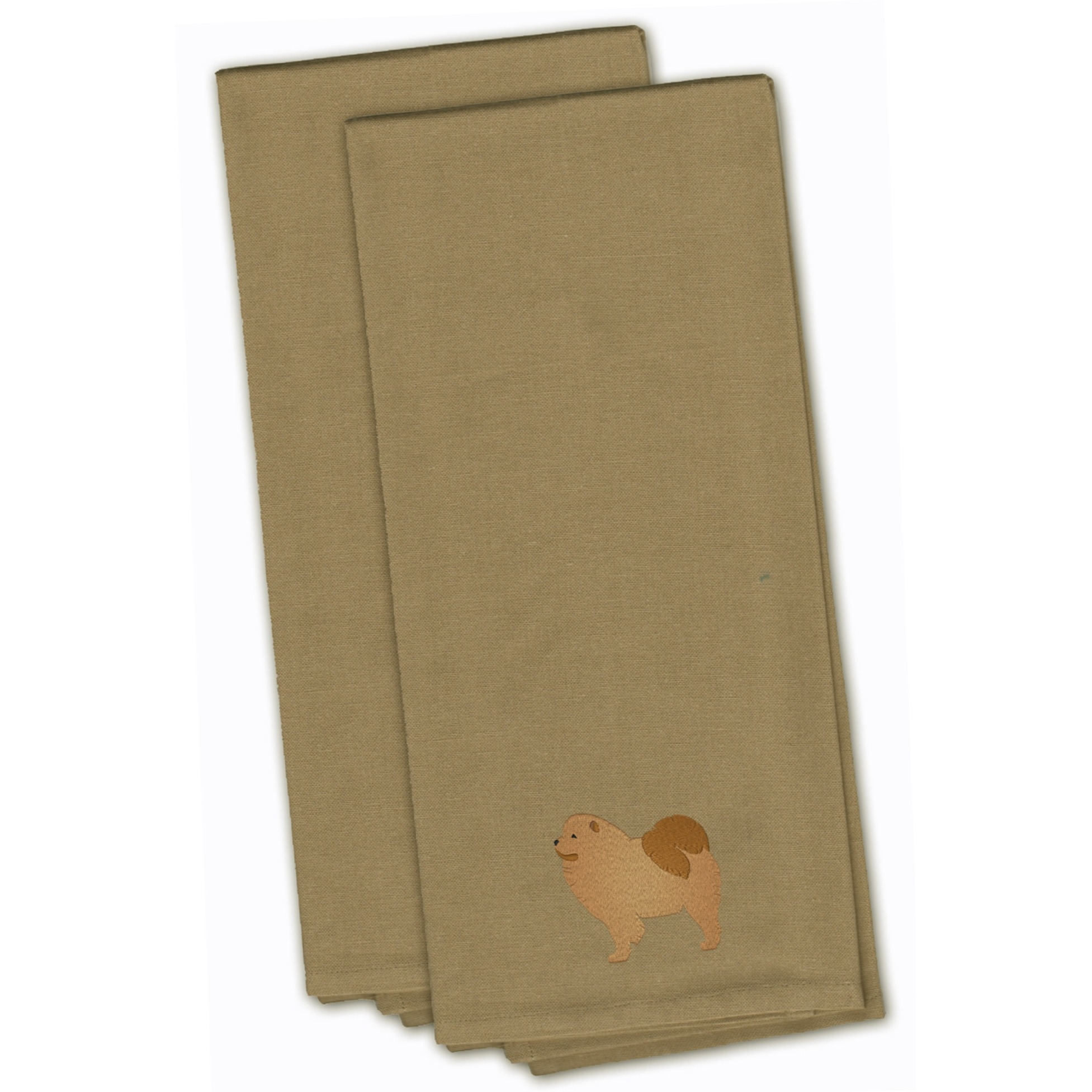 &quotCaroline's Treasures BB3451TNTWE Chow Chow Tan Embroidered Kitchen Towel (Set of 2), 28"" x 19"", Multicolor"