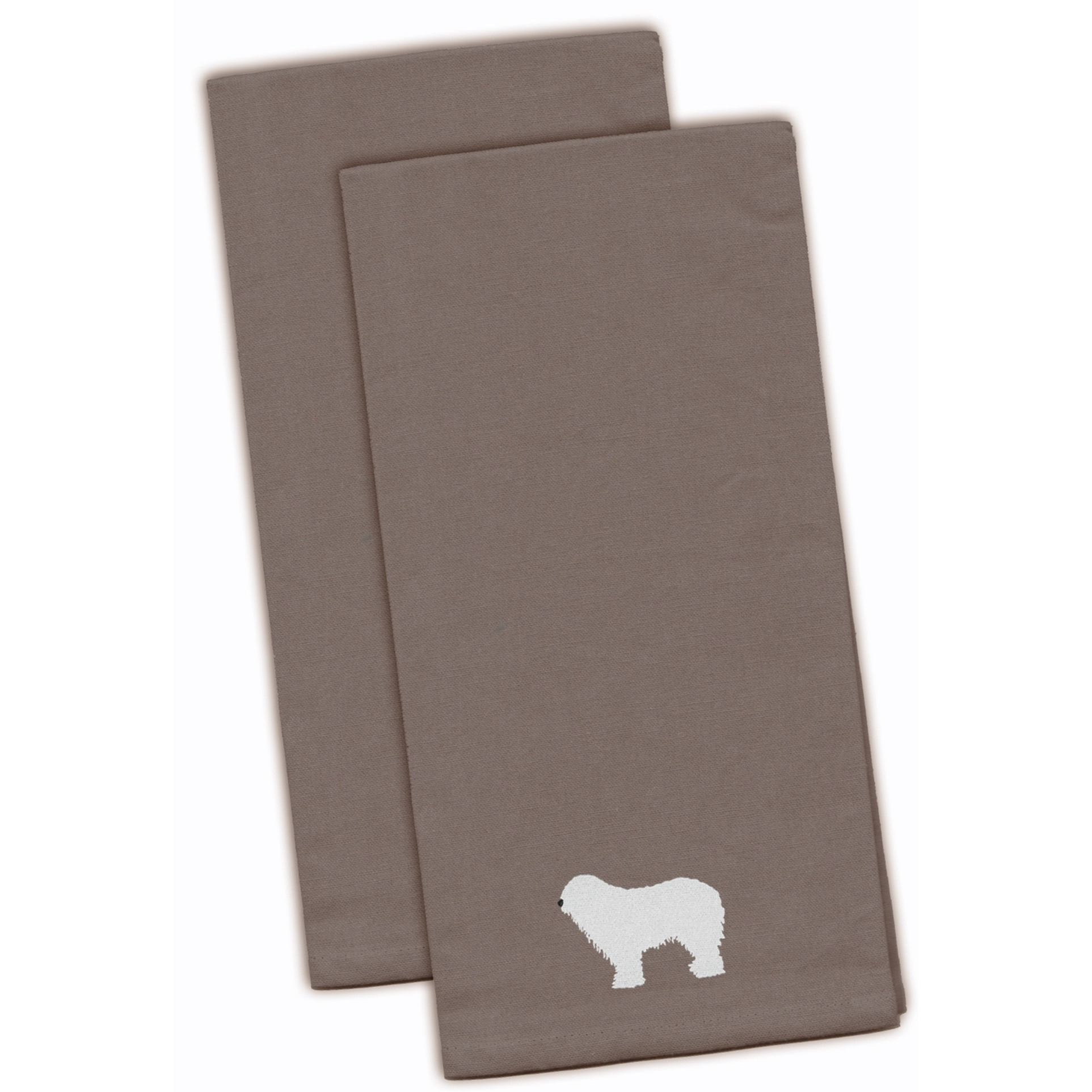 &quotCaroline's Treasures BB3455GYTWE Komondor Gray Embroidered Kitchen Towel (Set of 2), 28"" x 19"", Multicolor"