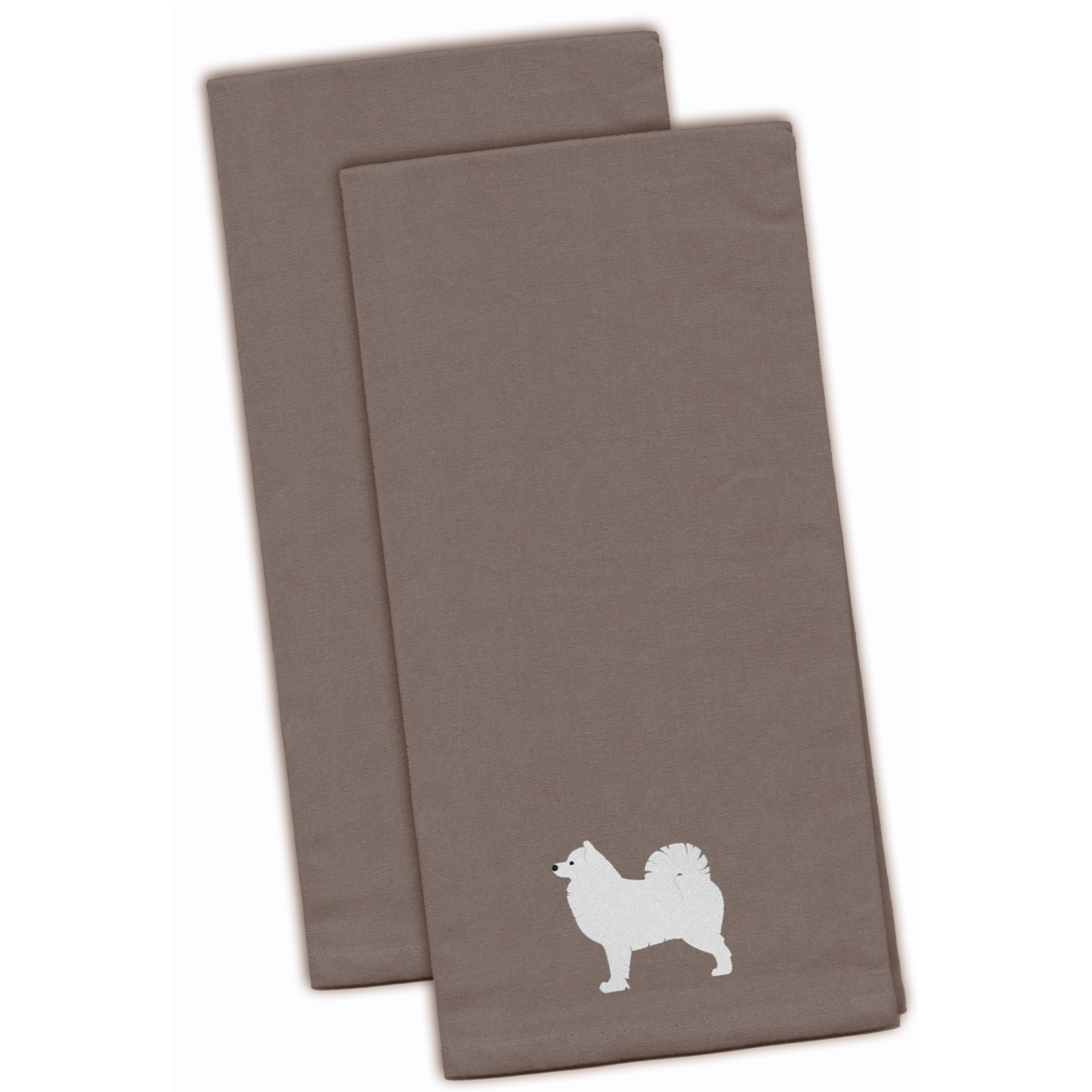 &quotCaroline's Treasures BB3459GYTWE Samoyed Gray Embroidered Kitchen Towel (Set of 2), 28"" x 19"", Multicolor"