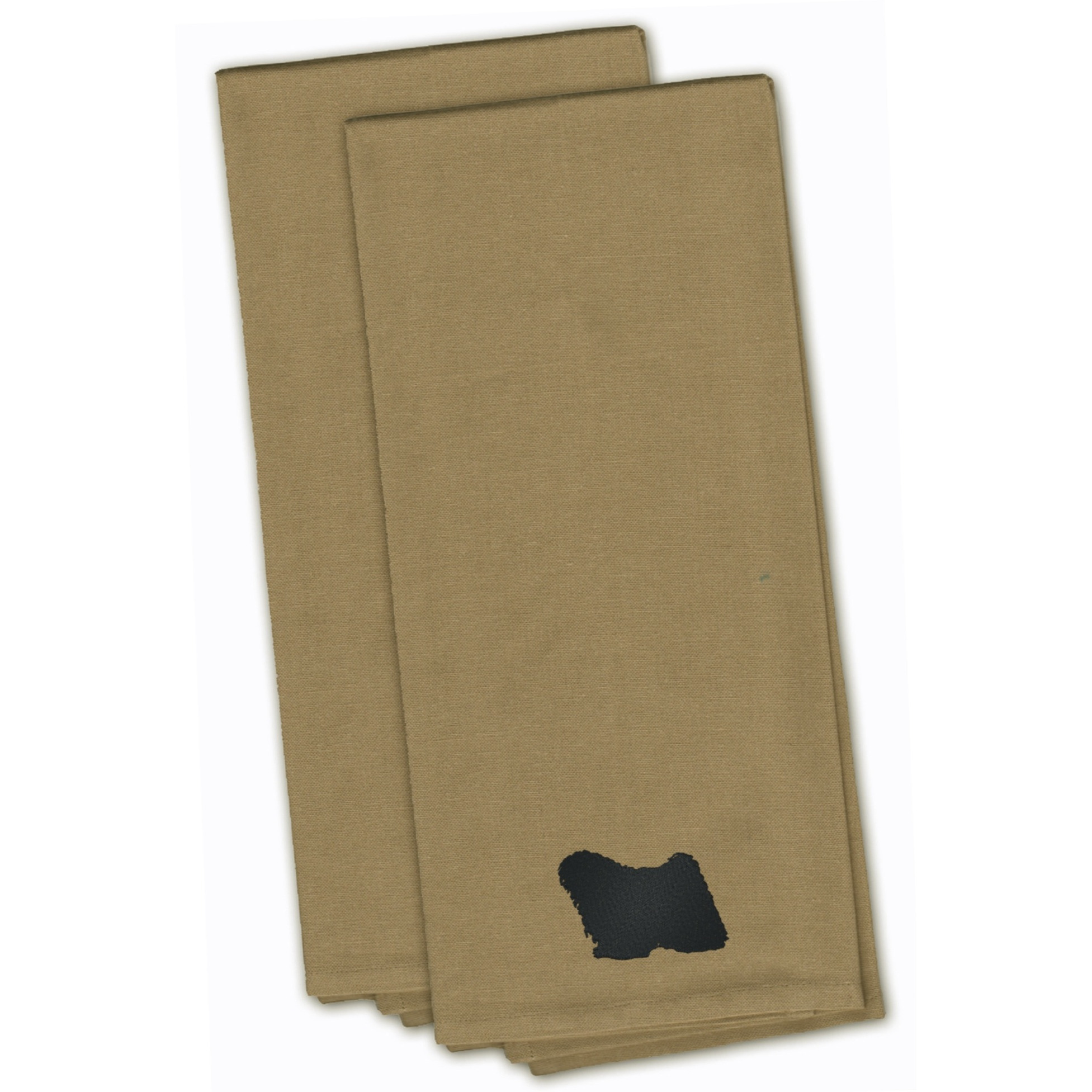 &quotCaroline's Treasures BB3463TNTWE Puli Tan Embroidered Kitchen Towel (Set of 2), 28"" x 19"", Multicolor"