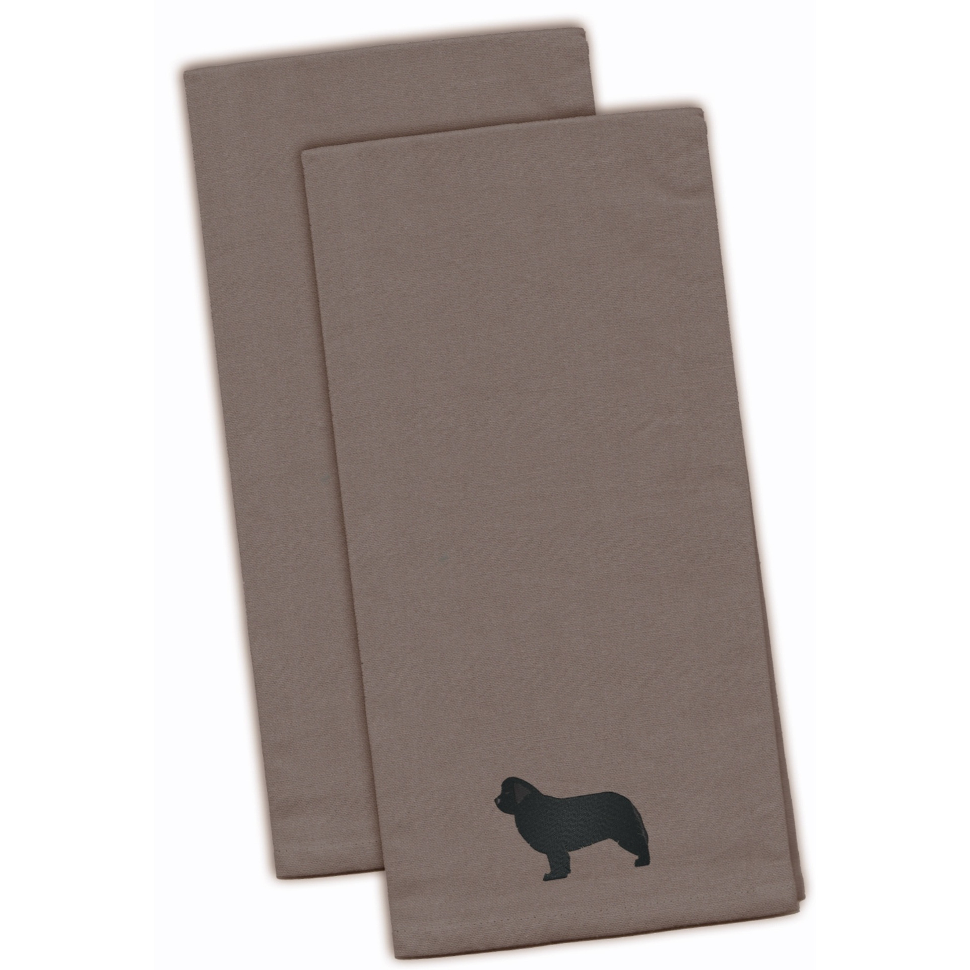 &quotCaroline's Treasures BB3464GYTWE Newfoundland Gray Embroidered Kitchen Towel (Set of 2), 28"" x 19"", Multicolor"