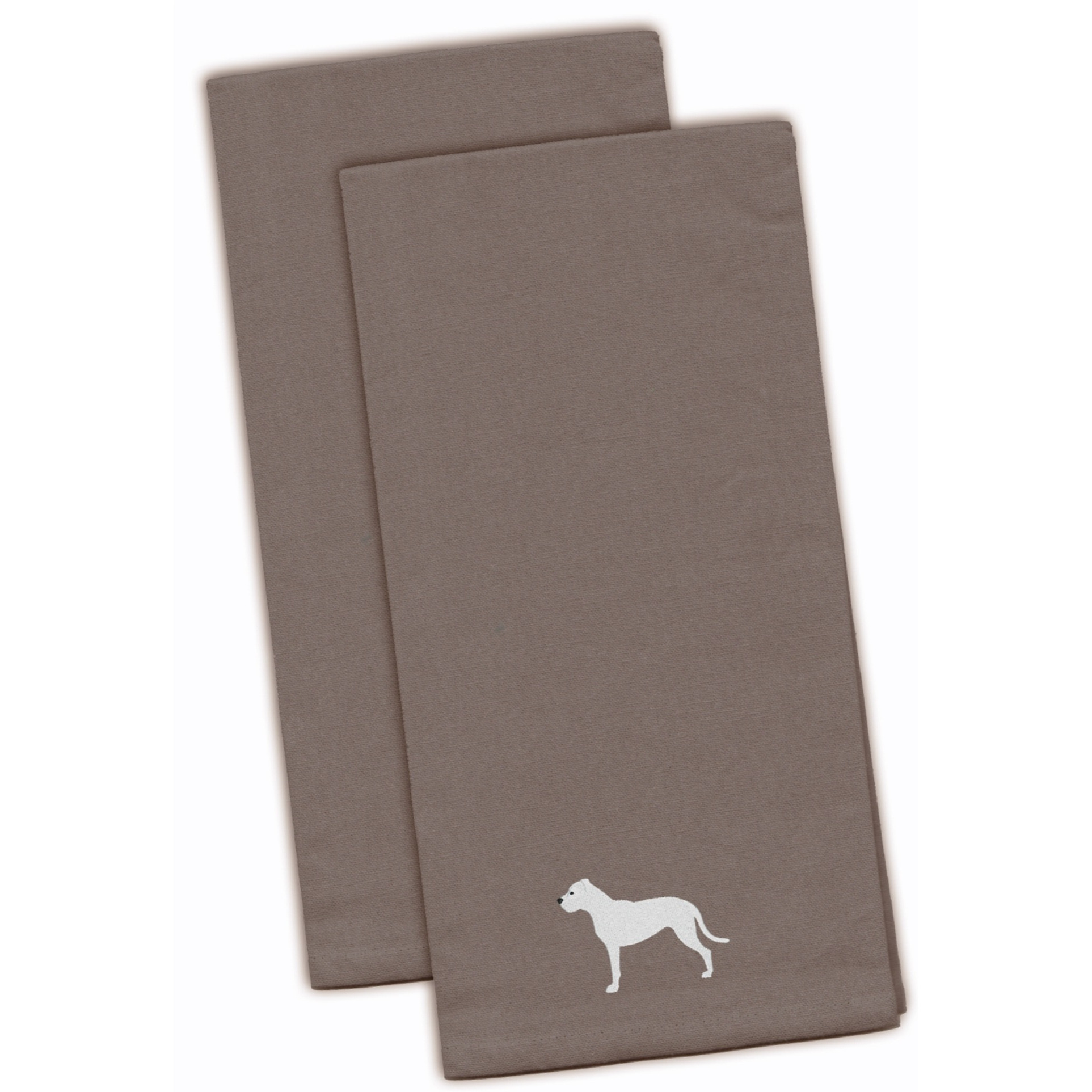 &quotCaroline's Treasures BB3467GYTWE Dogo Argentino Gray Embroidered Kitchen Towel (Set of 2), 28"" x 19"", Multicolor"