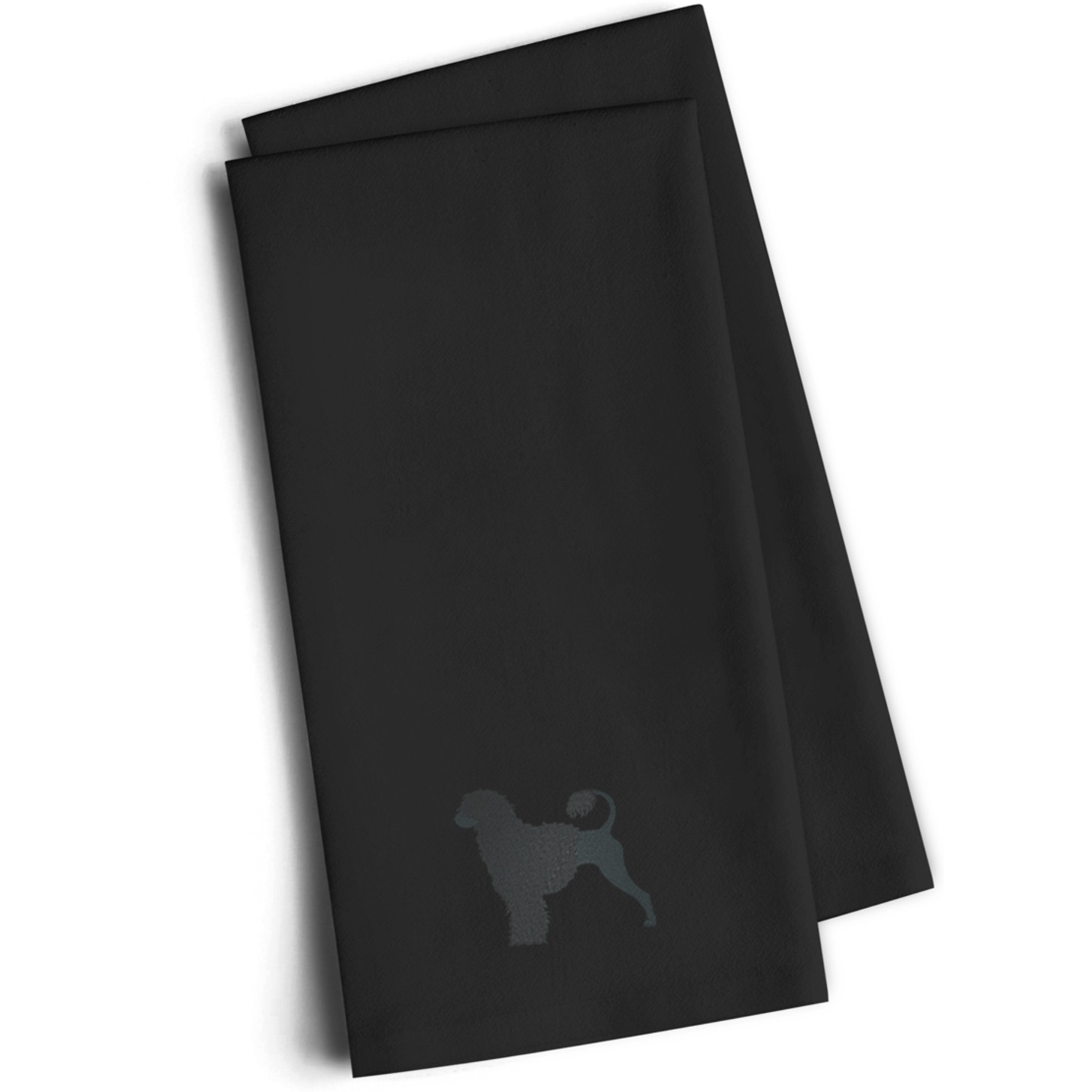 &quotCaroline's Treasures BB3468BKTWE Portuguese Water Dog Black Embroidered Kitchen Towel (Set of 2), 28"" H x 19"" W, Multicolor"
