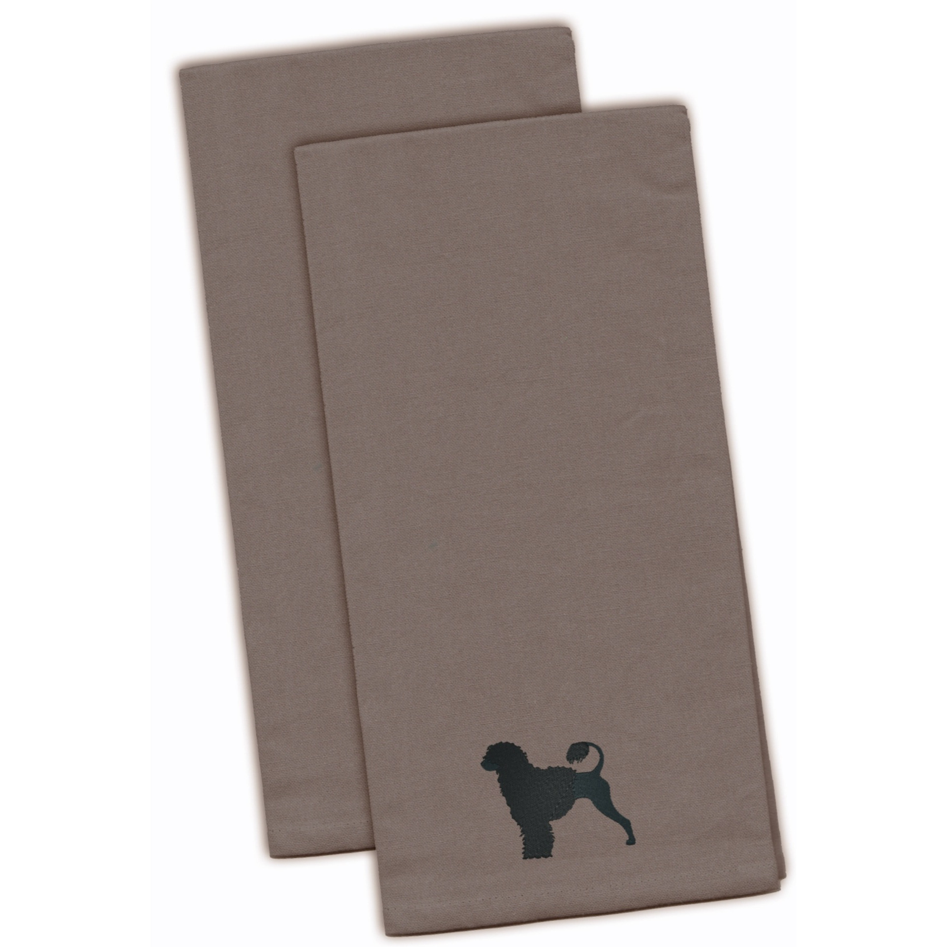 &quotCaroline's Treasures BB3468GYTWE Portuguese Water Dog Gray Embroidered Kitchen Towel (Set of 2), 28"" x 19"", Multicolor"