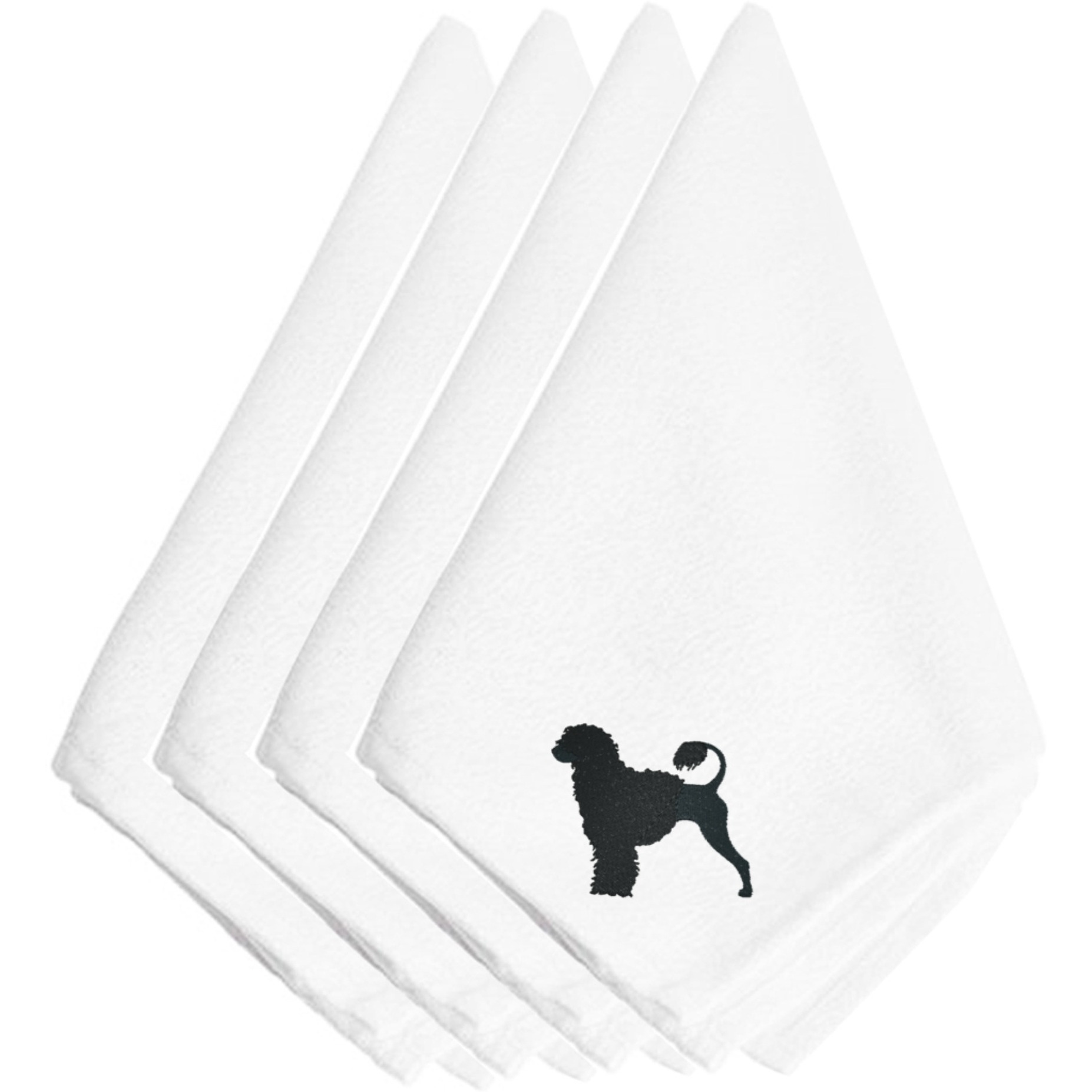 &quotCaroline's Treasures BB3468NPKE Portuguese Water Dog Embroidered Napkins (Set of 4), 20"", Multicolor"