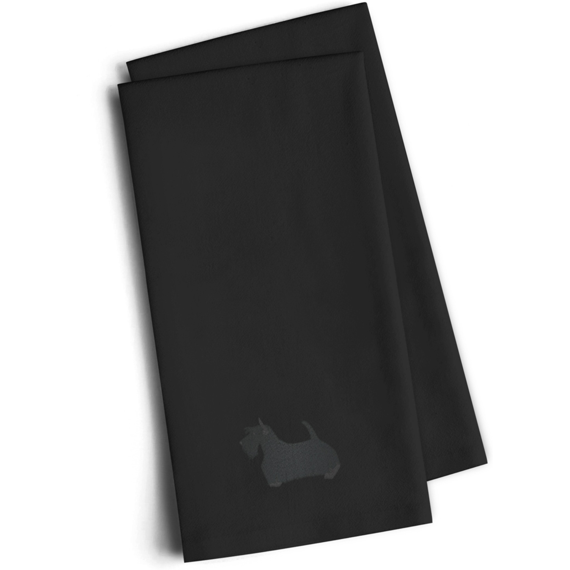 &quotCaroline's Treasures BB3469BKTWE Scottish Terrier Black Embroidered Kitchen Towel (Set of 2), 28"" H x 19"" W, Multicolor"
