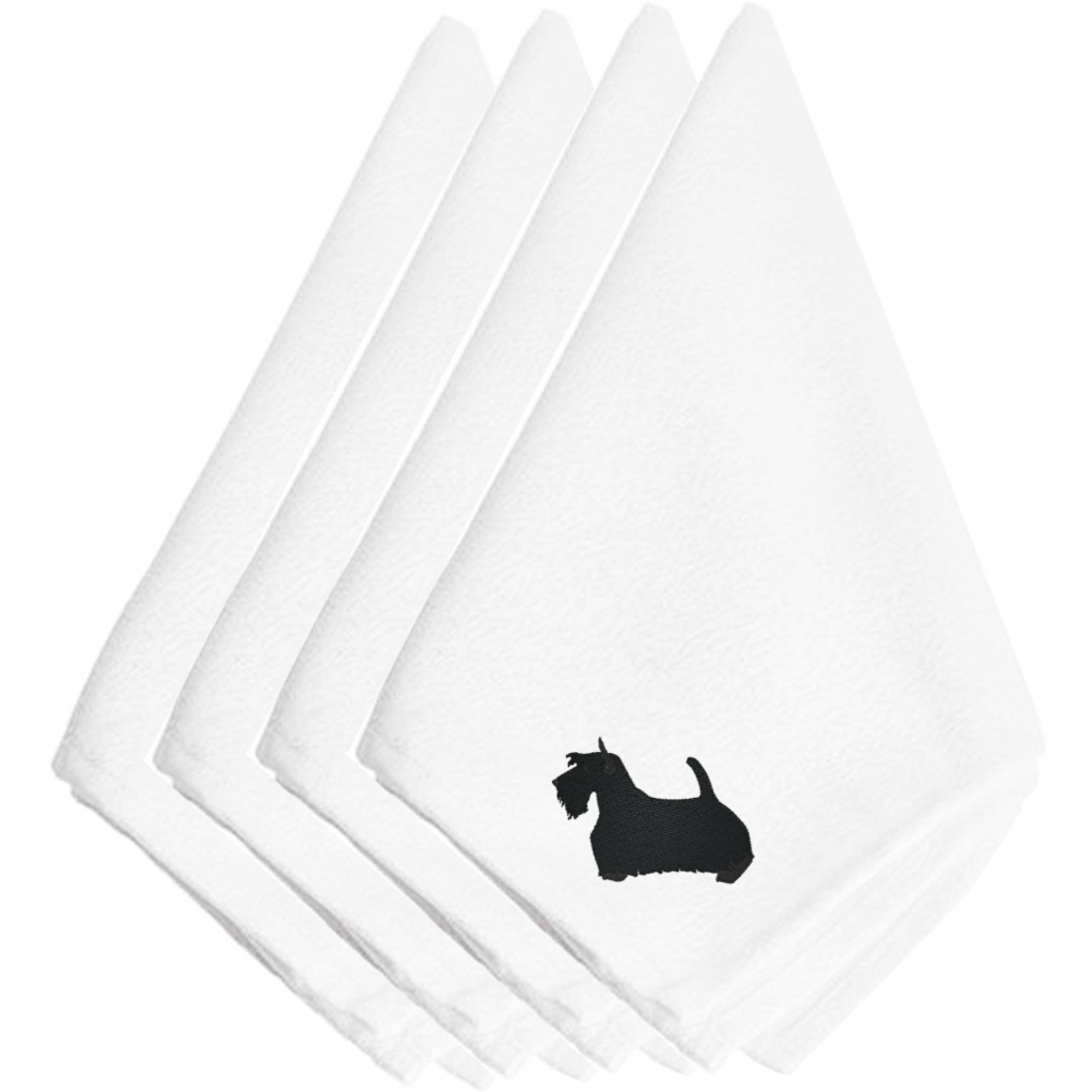 &quotCaroline's Treasures BB3469NPKE Scottish Terrier Embroidered Napkins (Set of 4), 20"", Multicolor"