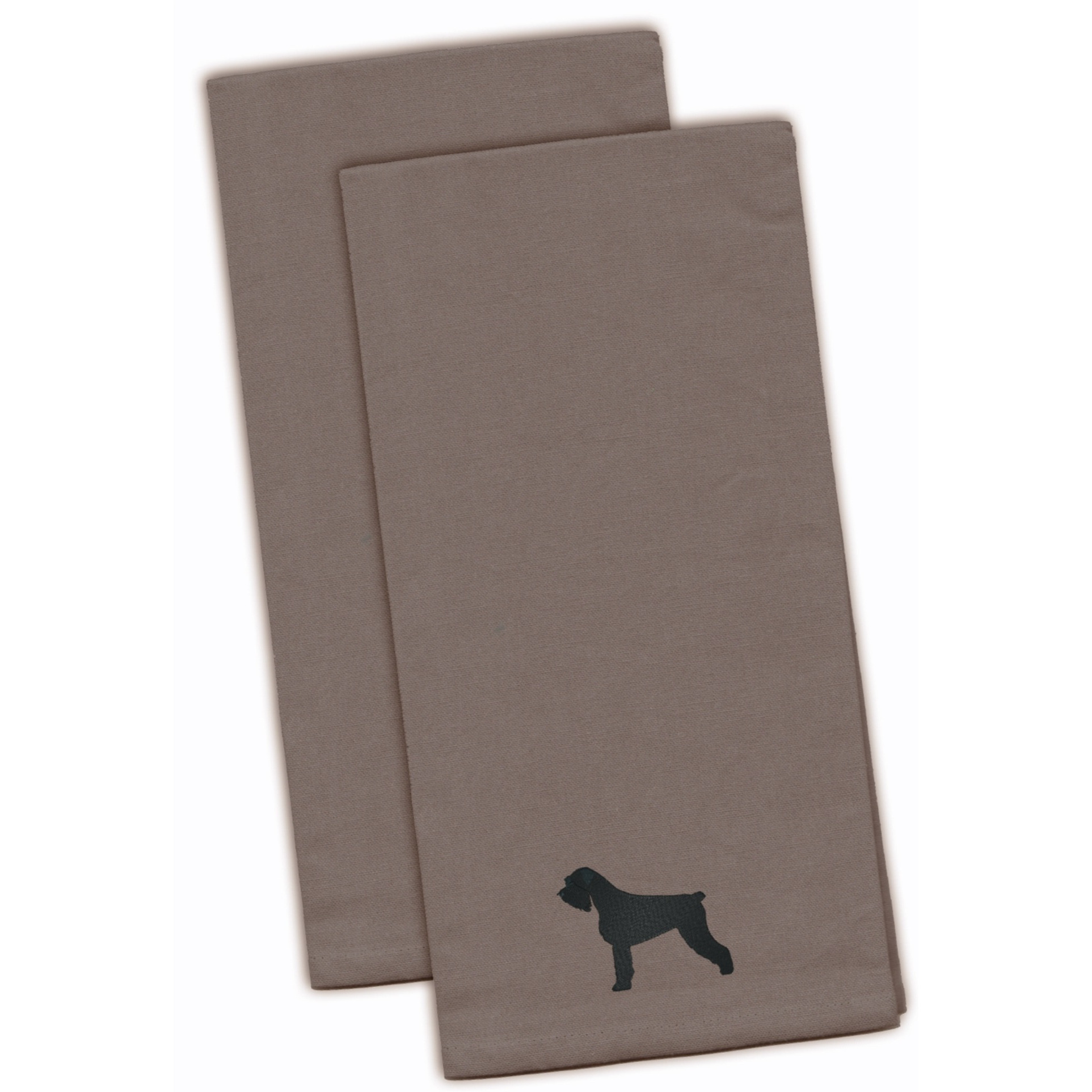 &quotCaroline's Treasures BB3473GYTWE Giant Schnauzer Gray Embroidered Kitchen Towel (Set of 2), 28"" x 19"", Multicolor"