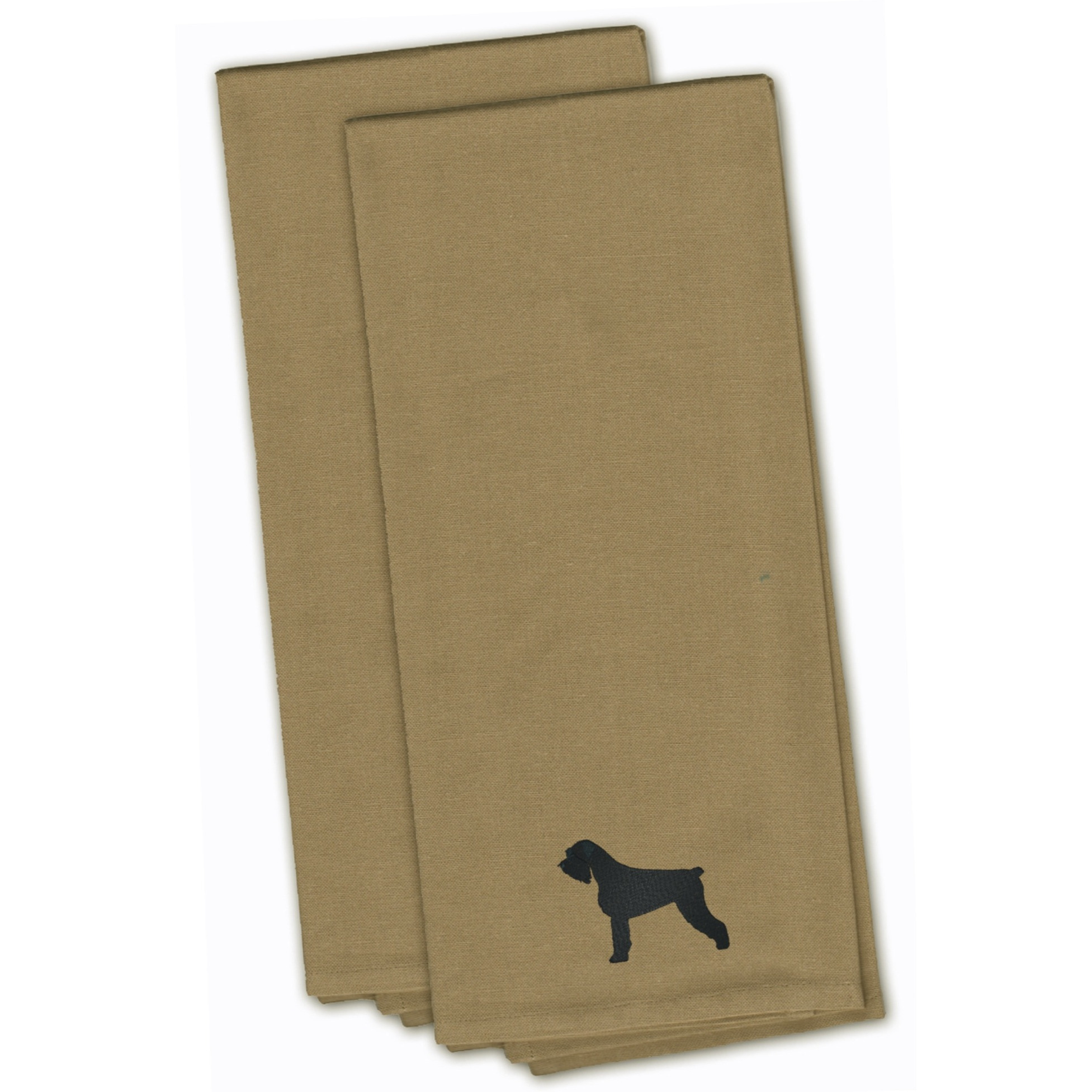 &quotCaroline's Treasures BB3473TNTWE Giant Schnauzer Tan Embroidered Kitchen Towel (Set of 2), 28"" x 19"", Multicolor"