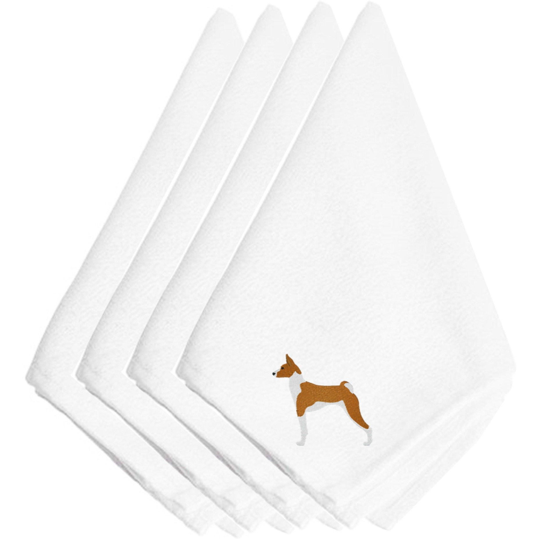 &quotCaroline's Treasures BB3474NPKE Basenji Embroidered Napkins (Set of 4), 20"", Multicolor"