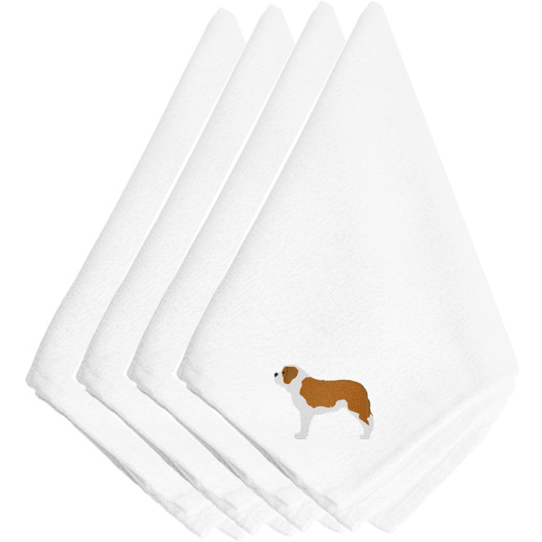 &quotCaroline's Treasures BB3476NPKE Saint Bernard Embroidered Napkins (Set of 4), 20"", Multicolor"