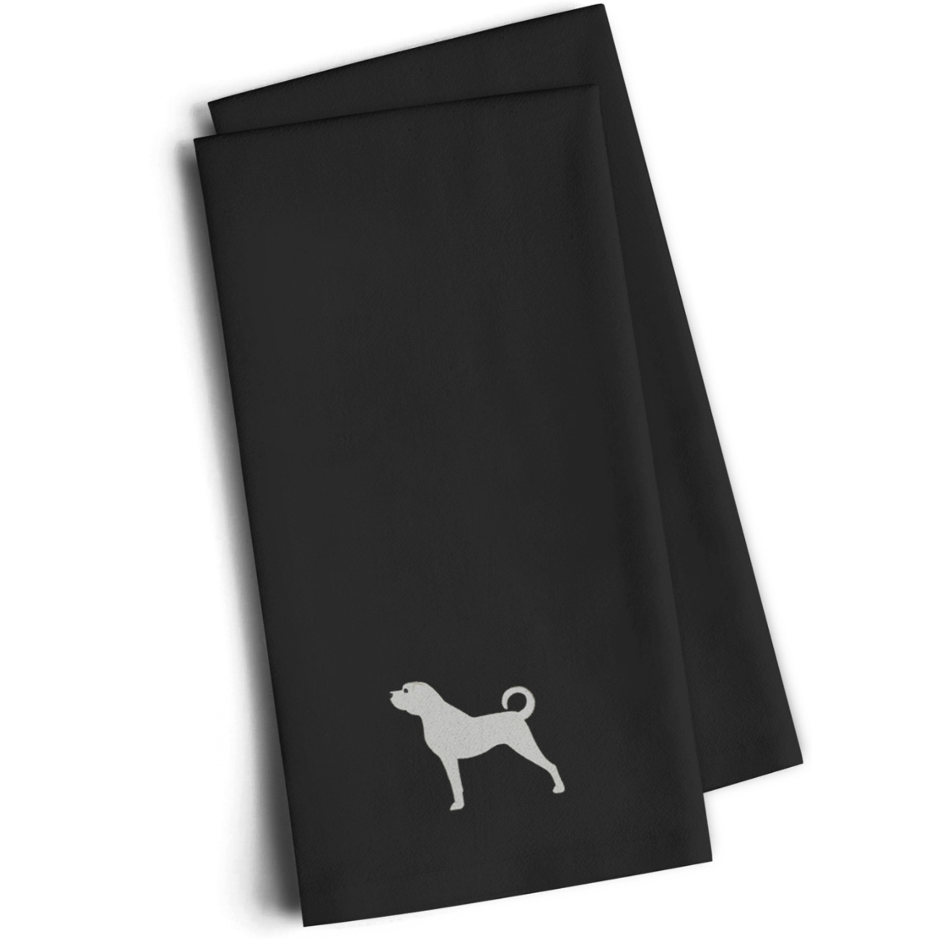 &quotCaroline's Treasures BB3477BKTWE Anatolian Shepherd Black Embroidered Kitchen Towel (Set of 2), 28"" H x 19"" W, Multicolor"